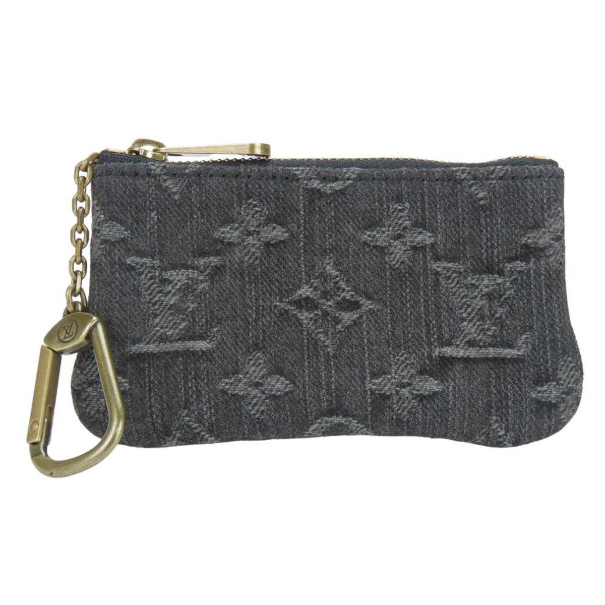 Louis Vuitton Black Gray Monogram Denim Coin Purse/Coin Case (Pre-Owned)