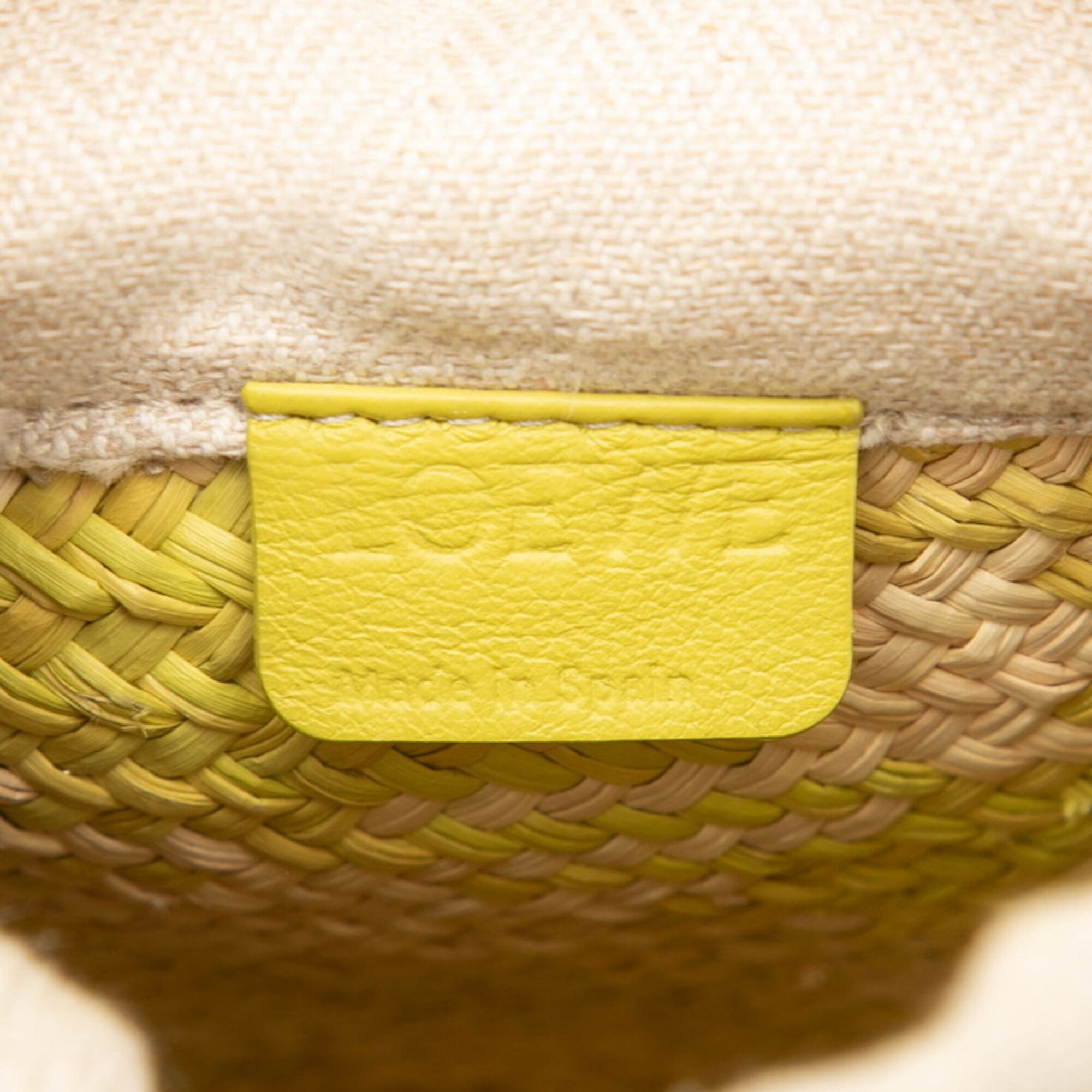 Loewe Green Raffia Leather Shoulder Bag (Pre-Owned)