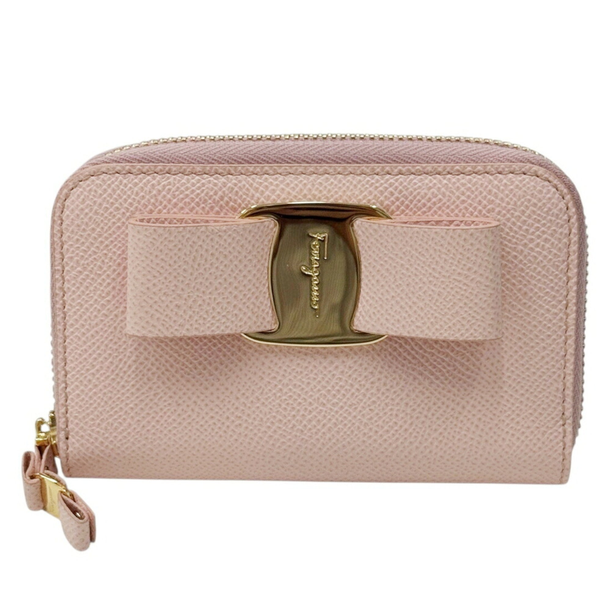 Salvatore Ferragamo Light Pink Leather Coin Purse/Coin Case (Pre-Owned)