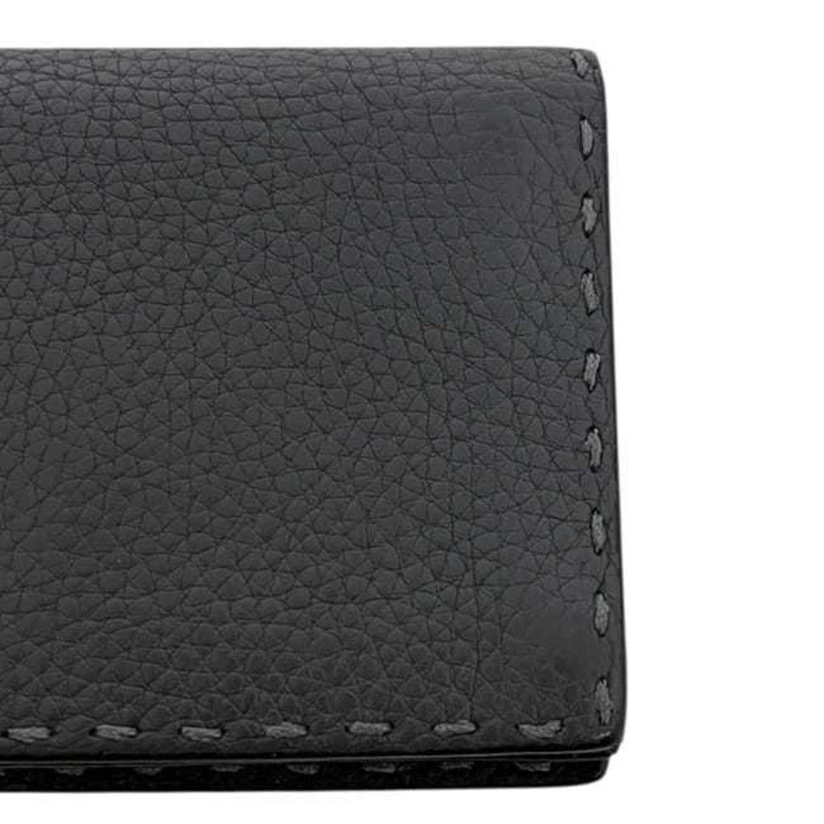 Fendi Gray Leather Long Wallet (Bi-Fold) (Pre-Owned)