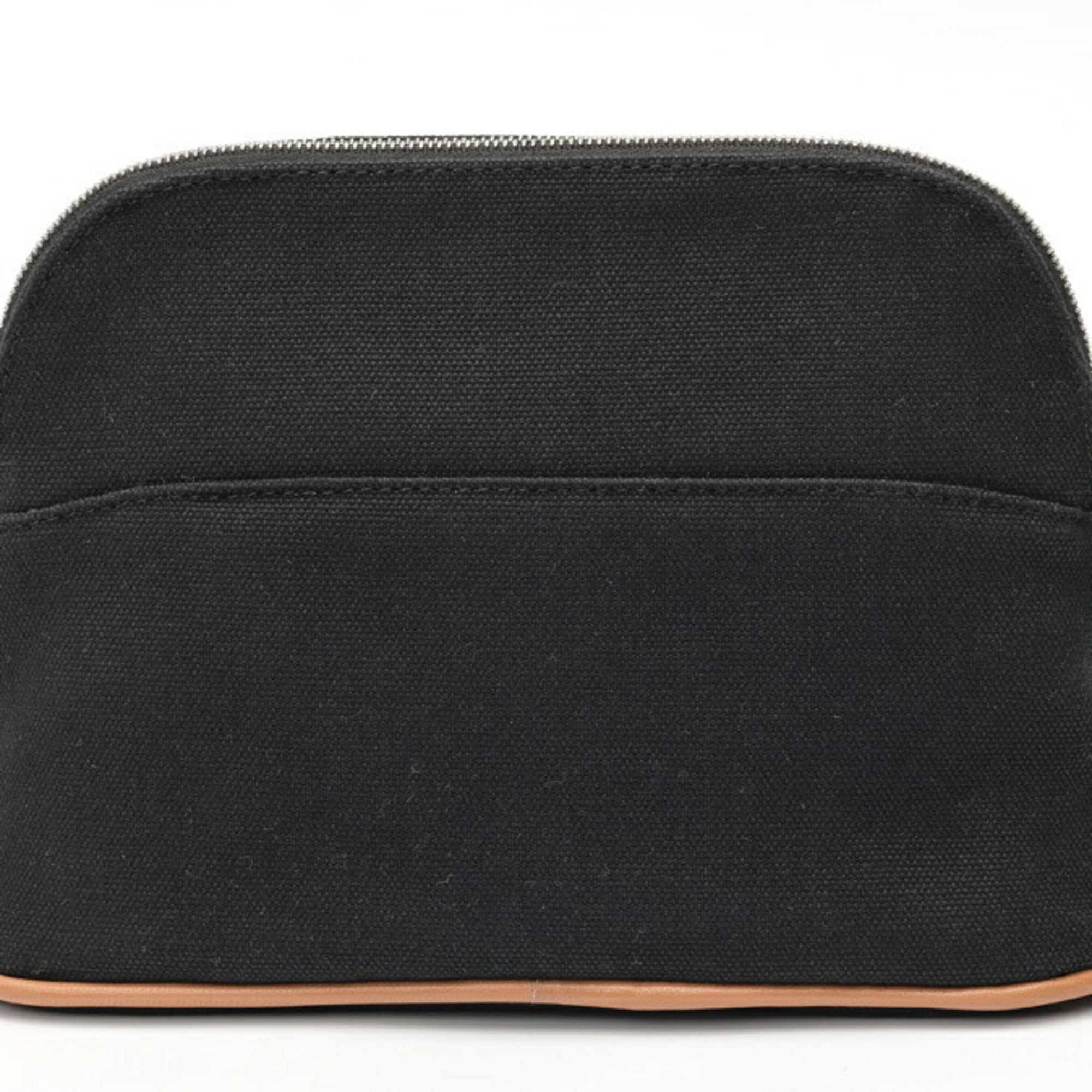 Hermes Black Canvas Leather Pouch (Pre-Owned)