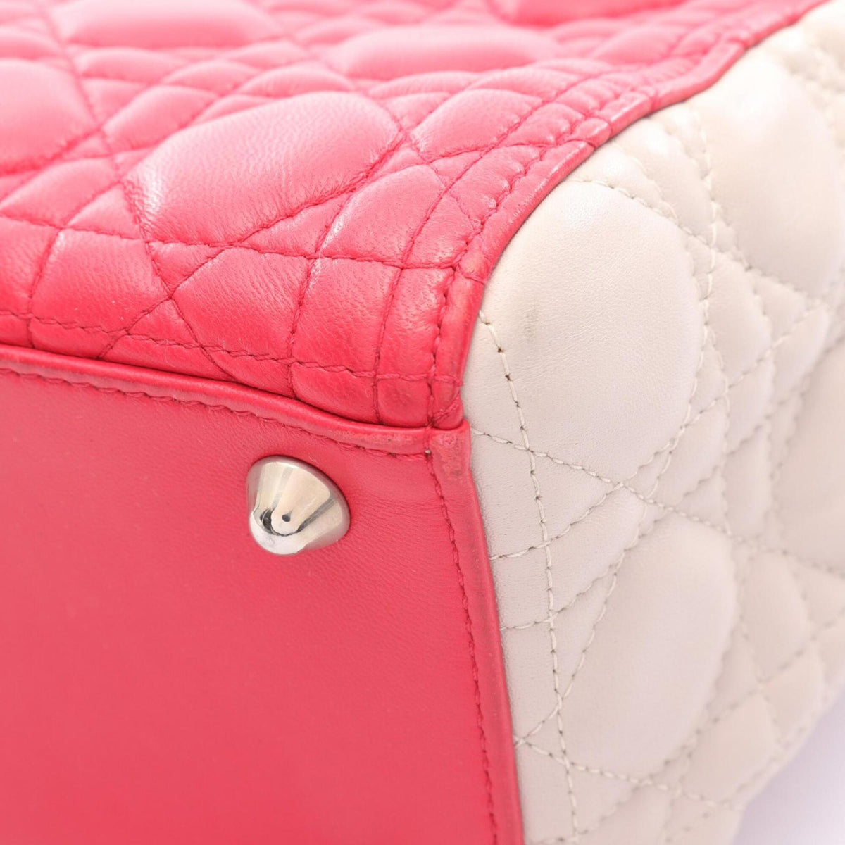 Christian Dior Gray Pink Leather Handbag (Pre-Owned)