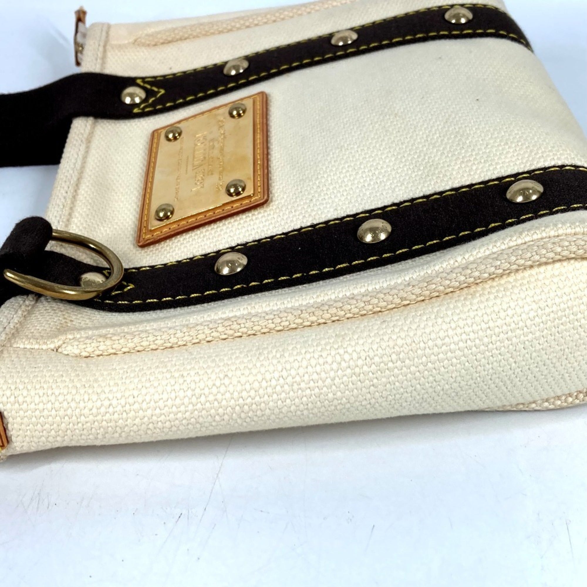 Louis Vuitton Brown White Canvas Handbag Tote Bag (Pre-Owned)