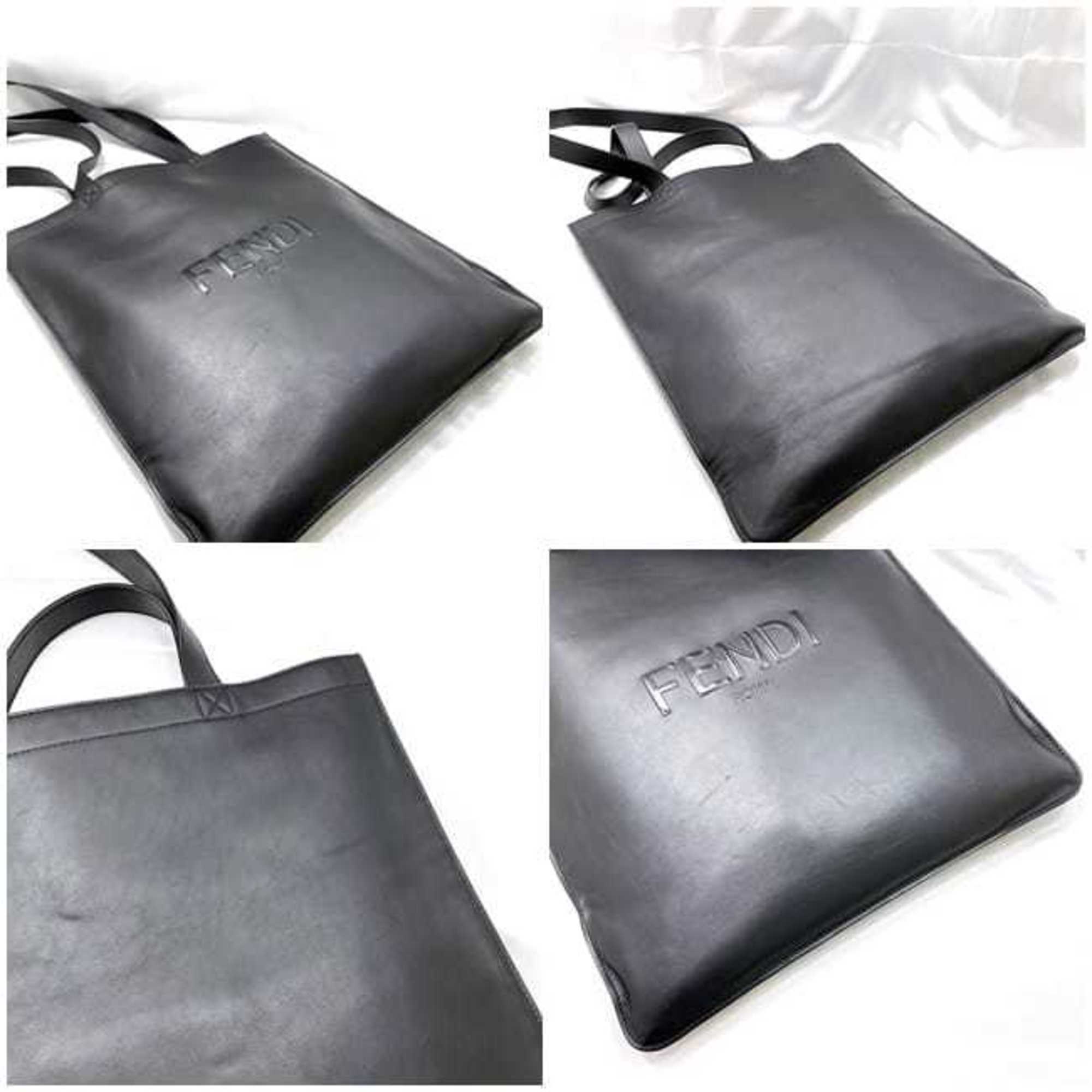Fendi Black Leather Tote Bag (Pre-Owned)