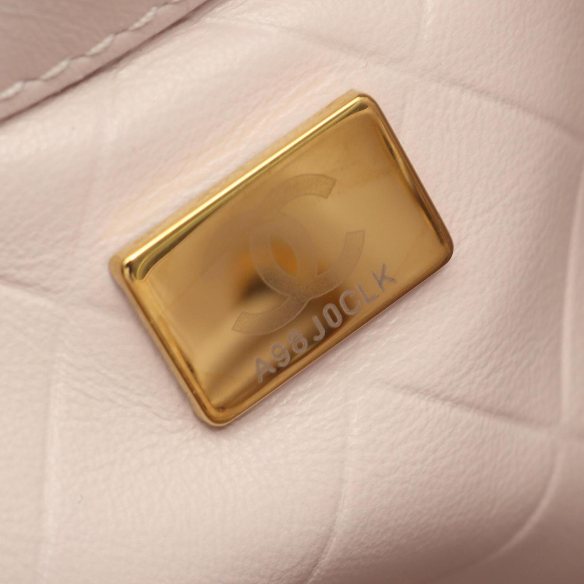 Chanel Pink Leather Handbag Shoulder Bag (Pre-Owned)