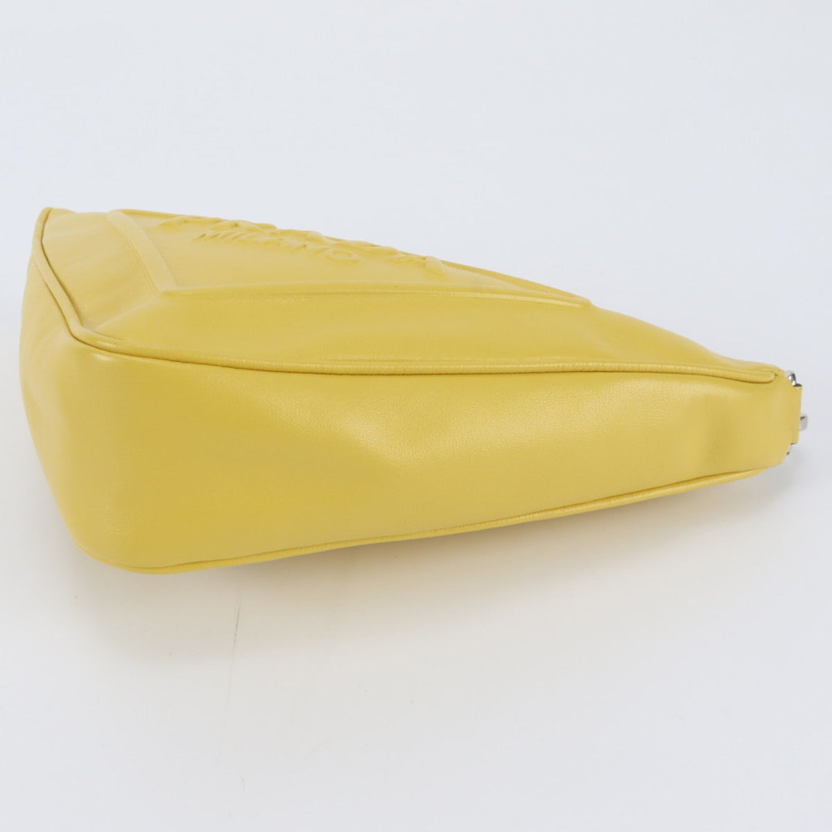 Prada Yellow Leather Clutch Bag Handbag Pouch (Pre-Owned)