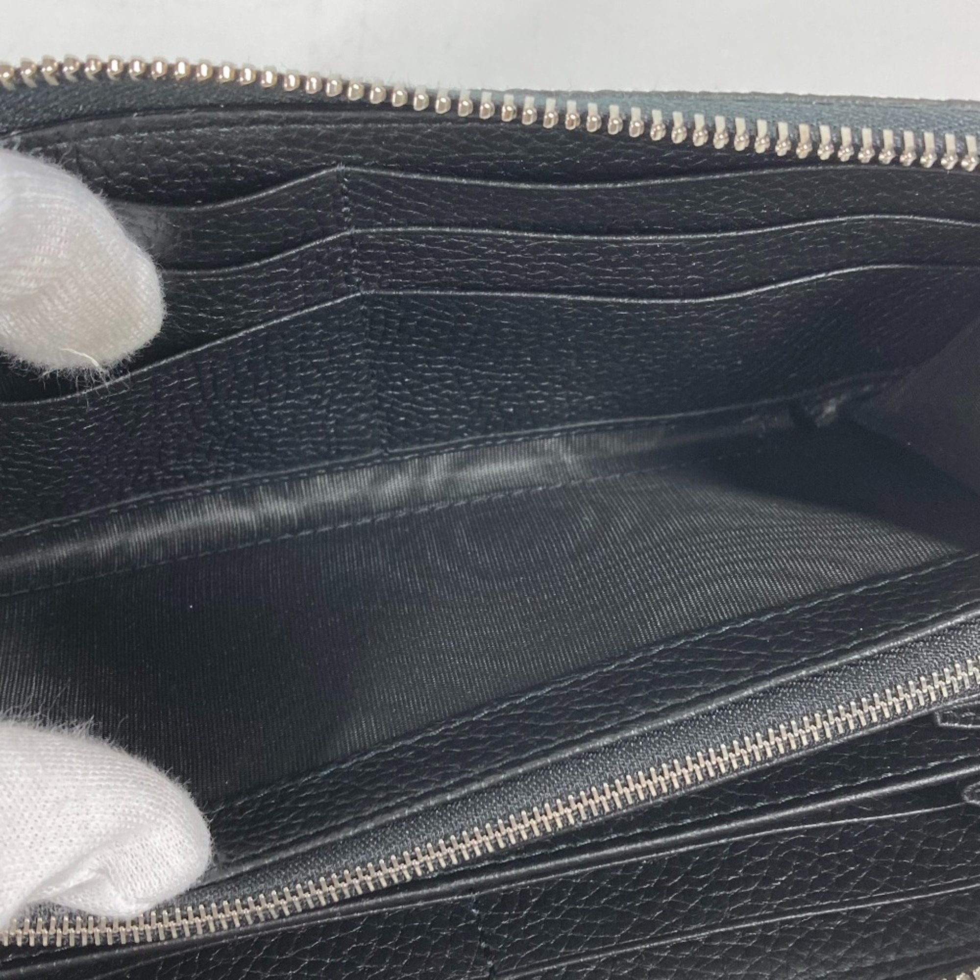 Gucci Black Leather Long Wallet (Bi-Fold) (Pre-Owned)