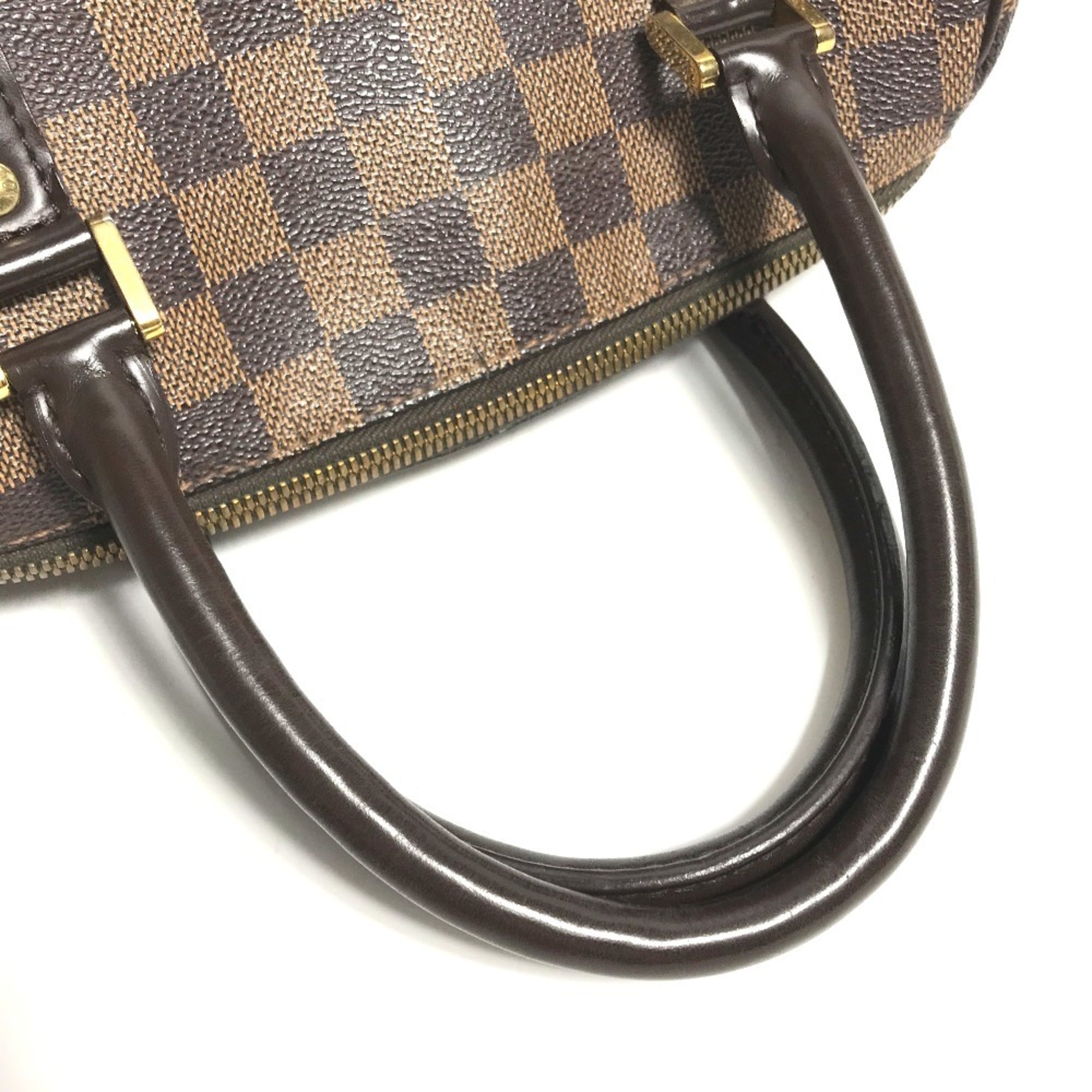 Louis Vuitton Brown Damier Canvas Ebene Damier Canvas Boston Bag Handbag (Pre-Owned)