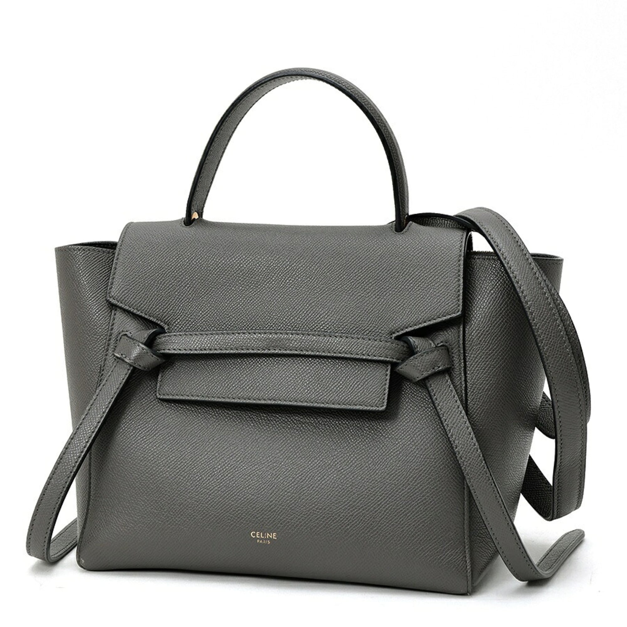 Celine Gray Leather Shoulder Bag (Pre-Owned)