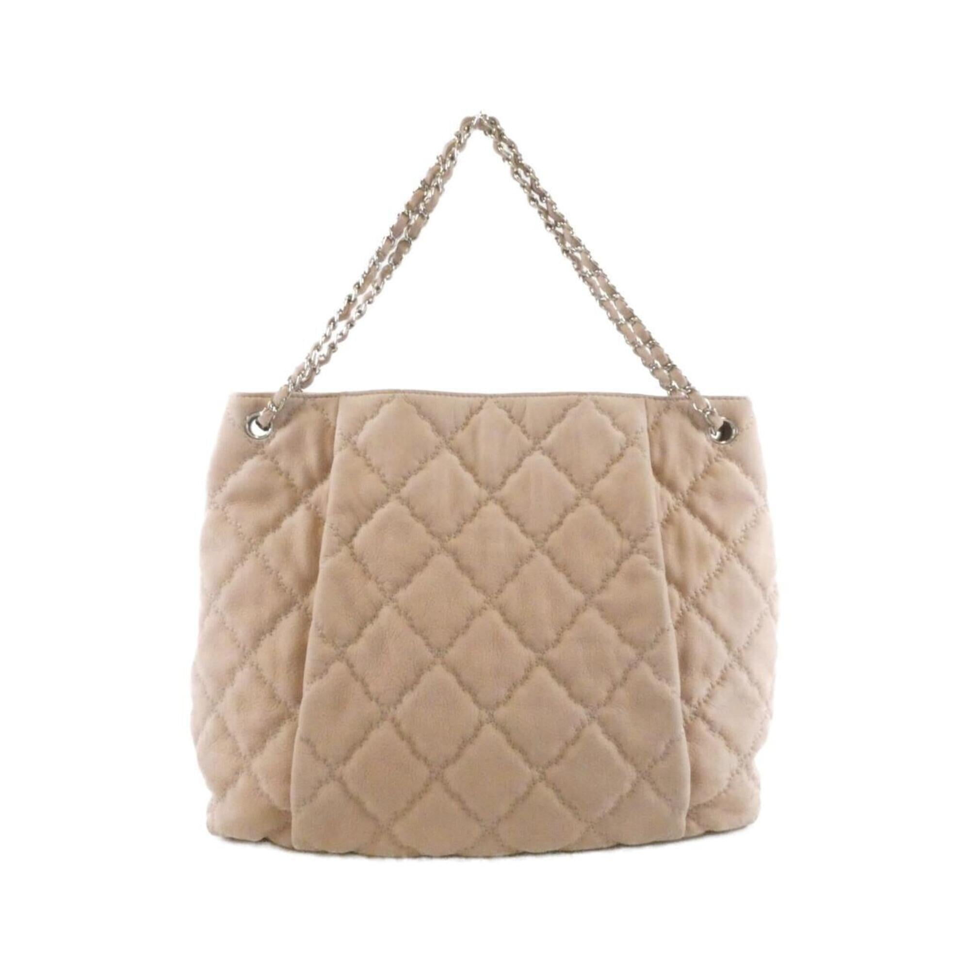 Chanel Light Beige Leather Shoulder Bag (Pre-Owned)
