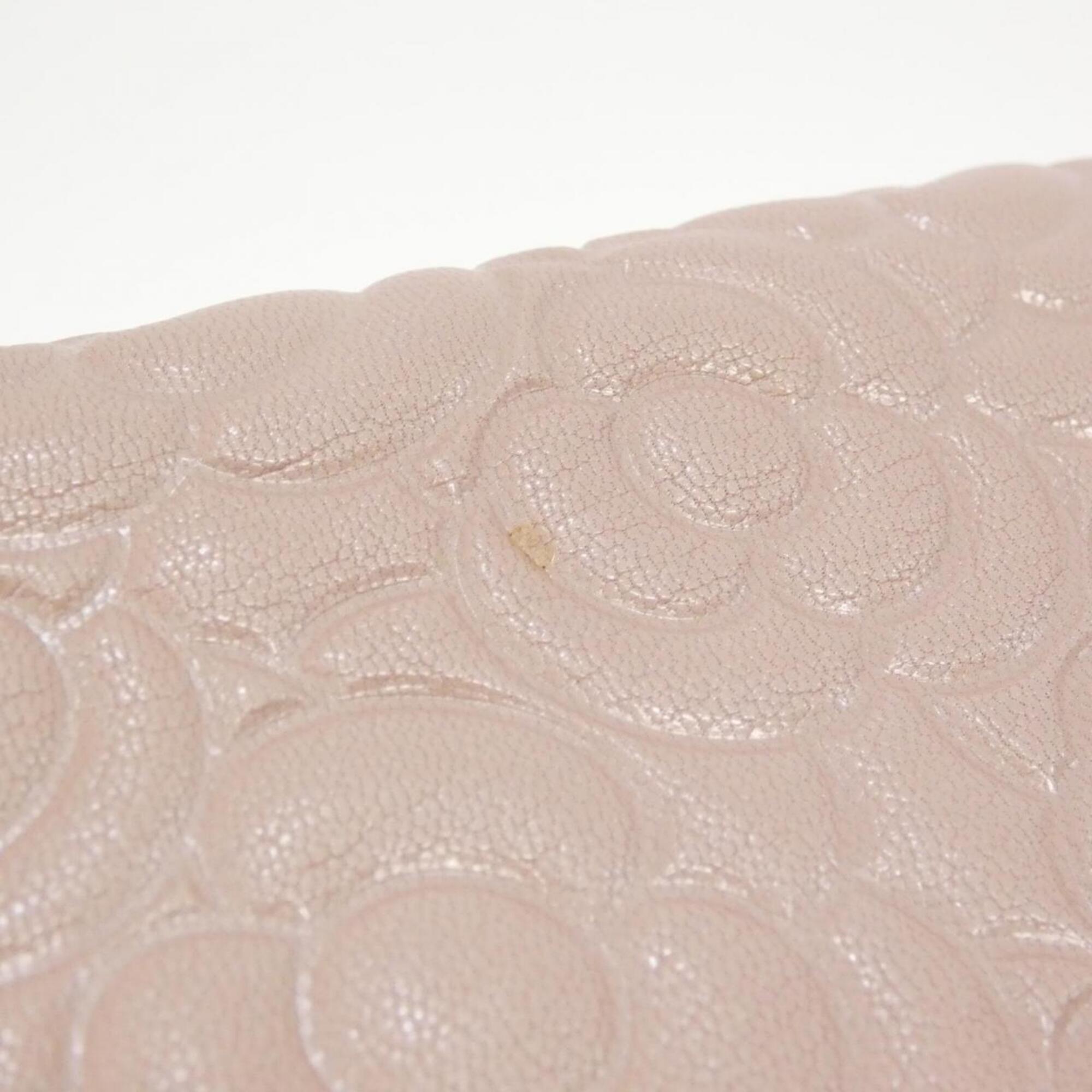 Chanel Pink Leather Satin Chain/Shoulder Wallet (Pre-Owned)