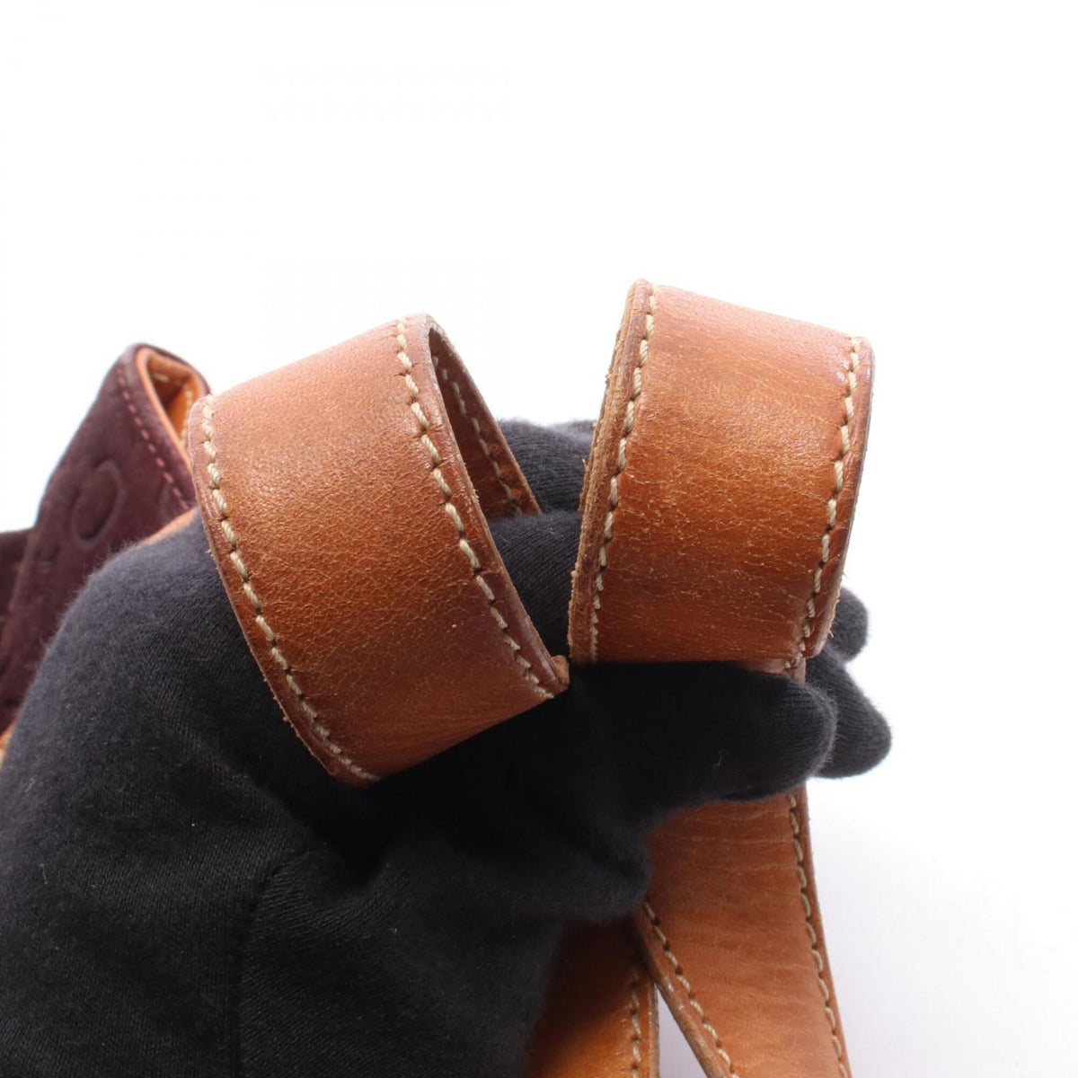 Celine Bordeaux Brown Suede Leather Handbag (Pre-Owned)