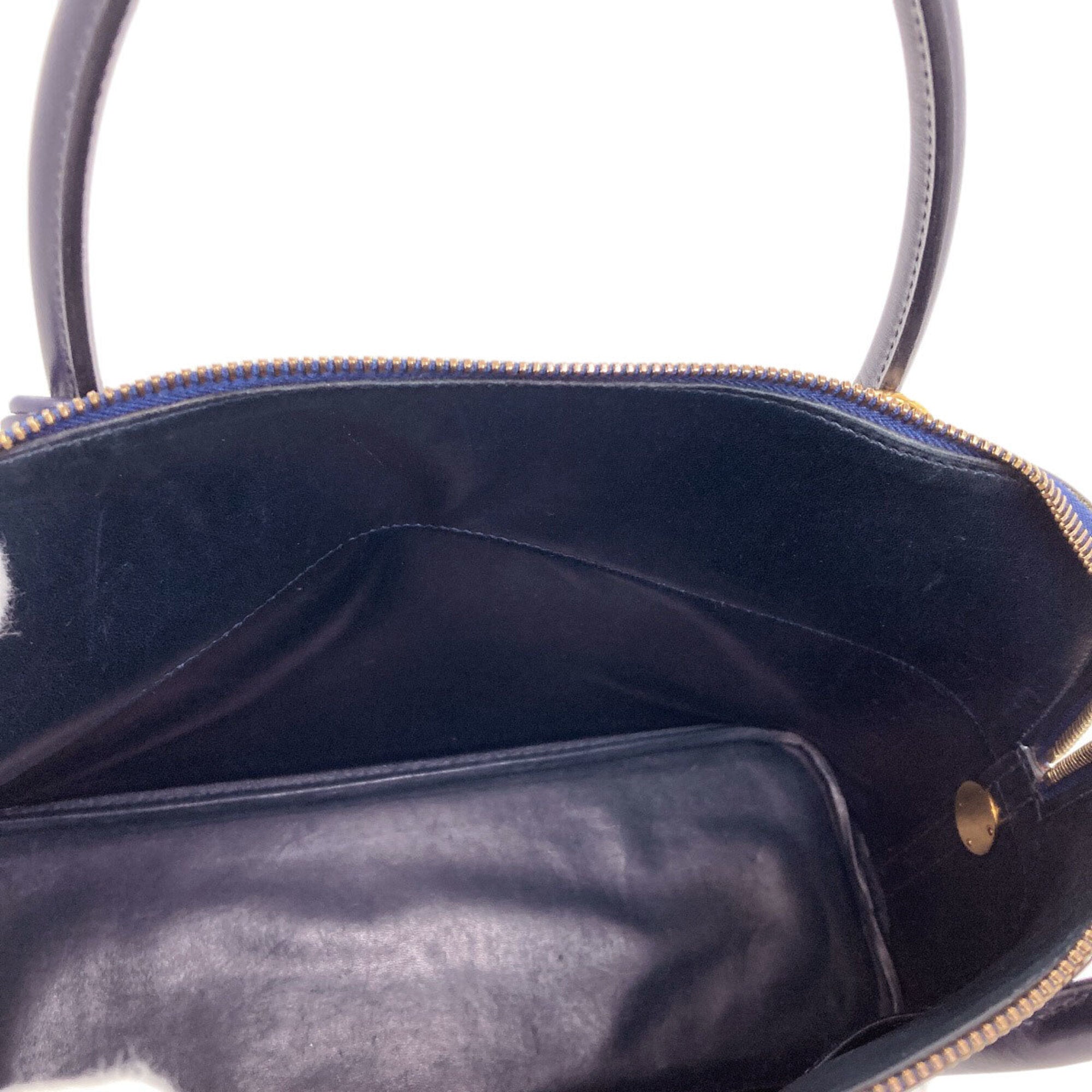 Hermes Dark Blue Box Calf Leather Handbag (Pre-Owned)