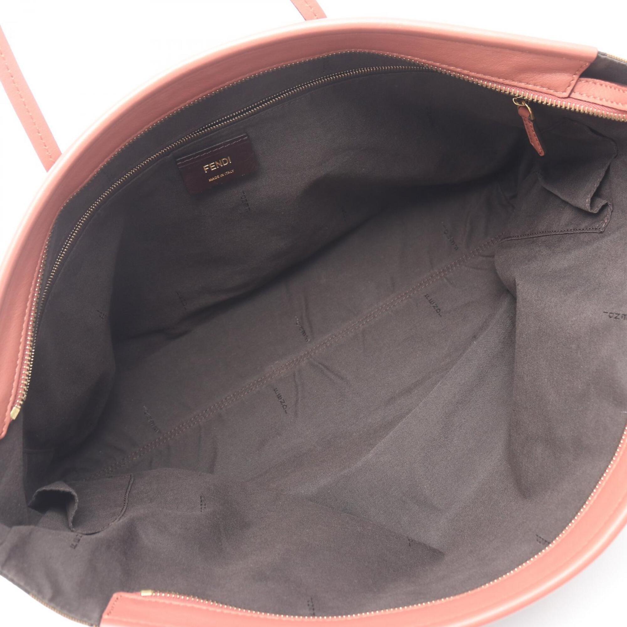 Fendi Brown Canvas Leather Handbag Tote Bag (Pre-Owned)