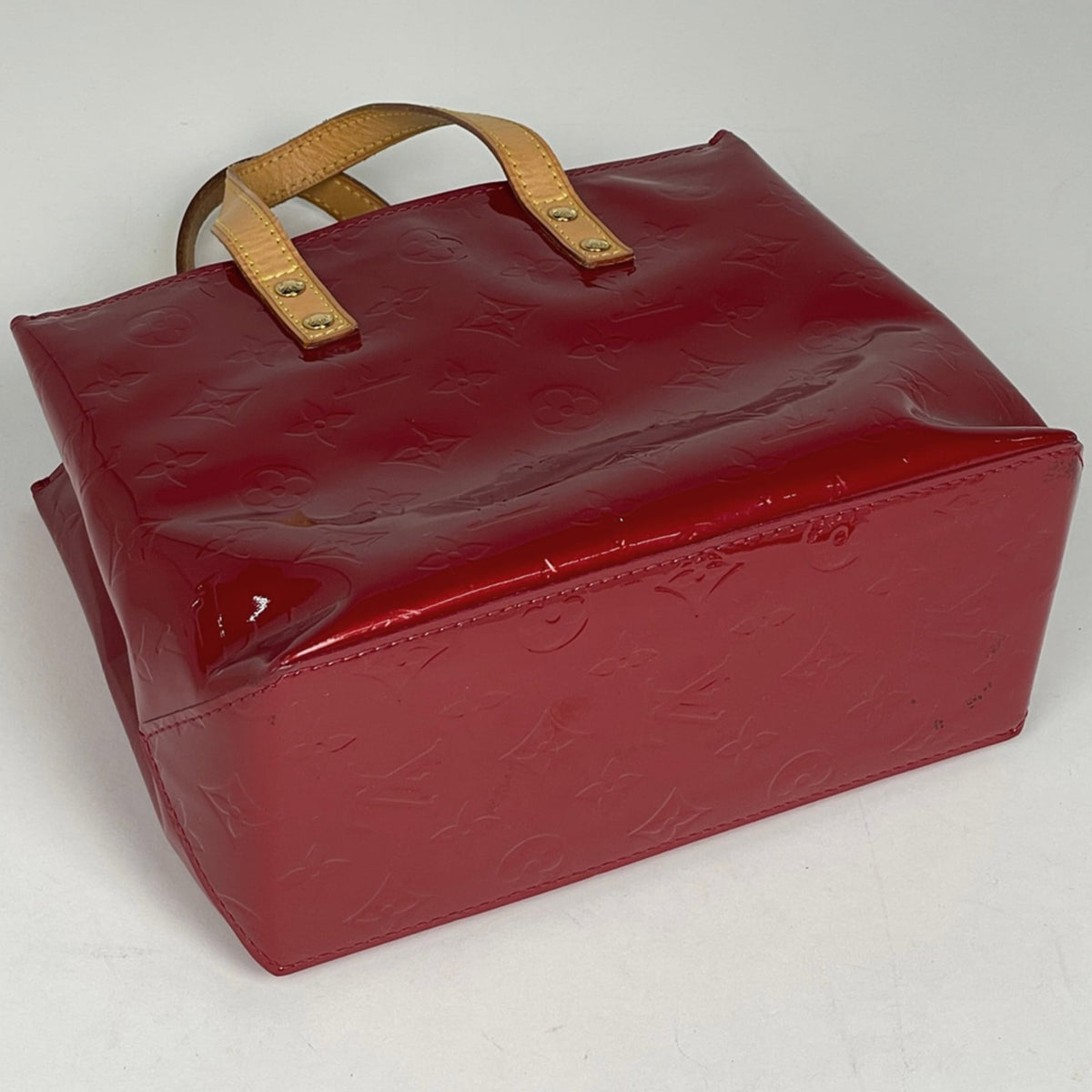 Louis Vuitton Pomme D'amour Red Color Monogram Vernis Handbag Tote Bag (Pre-Owned)
