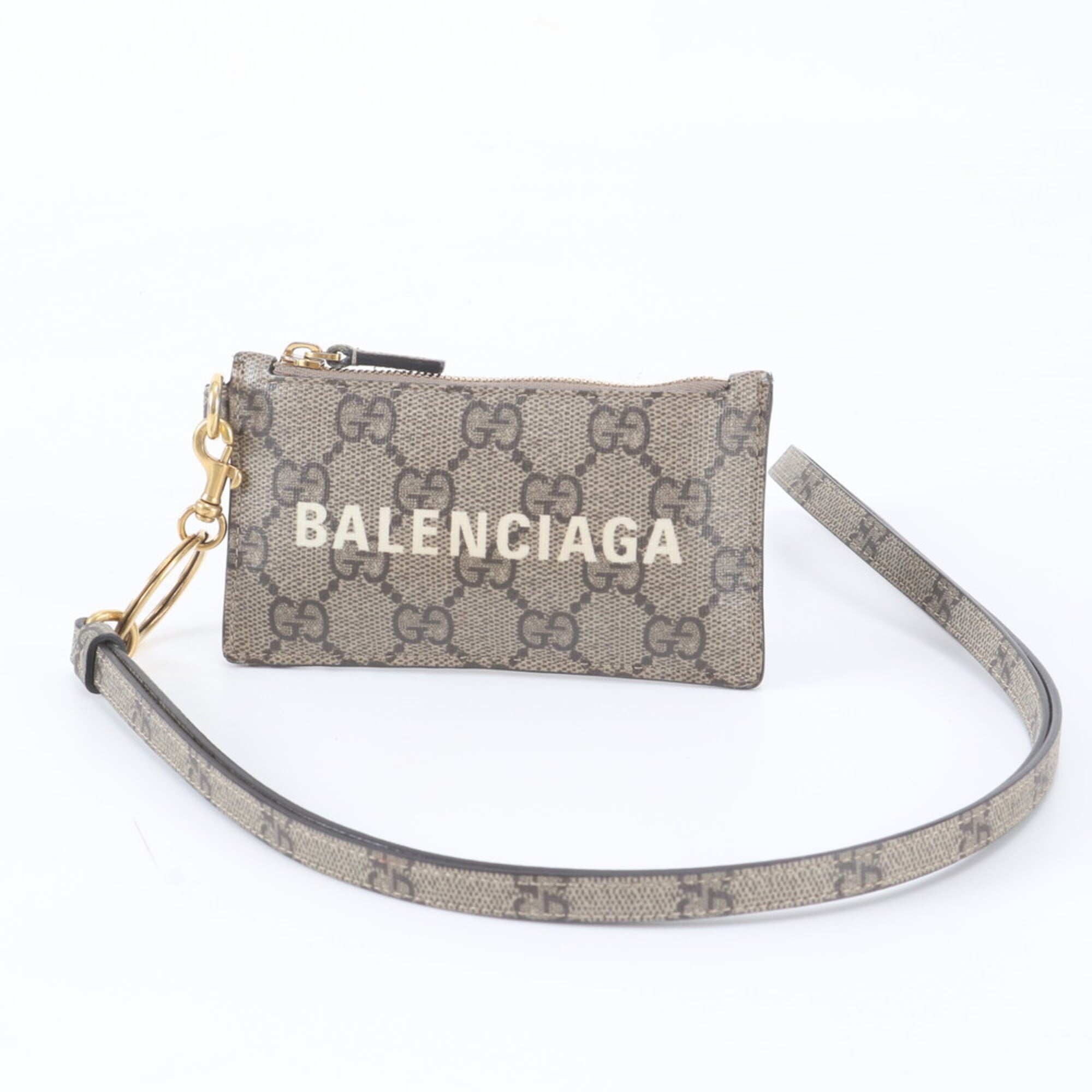 Gucci Beige Leather Coated Canvas Coin Purse/Coin Case (Pre-Owned)