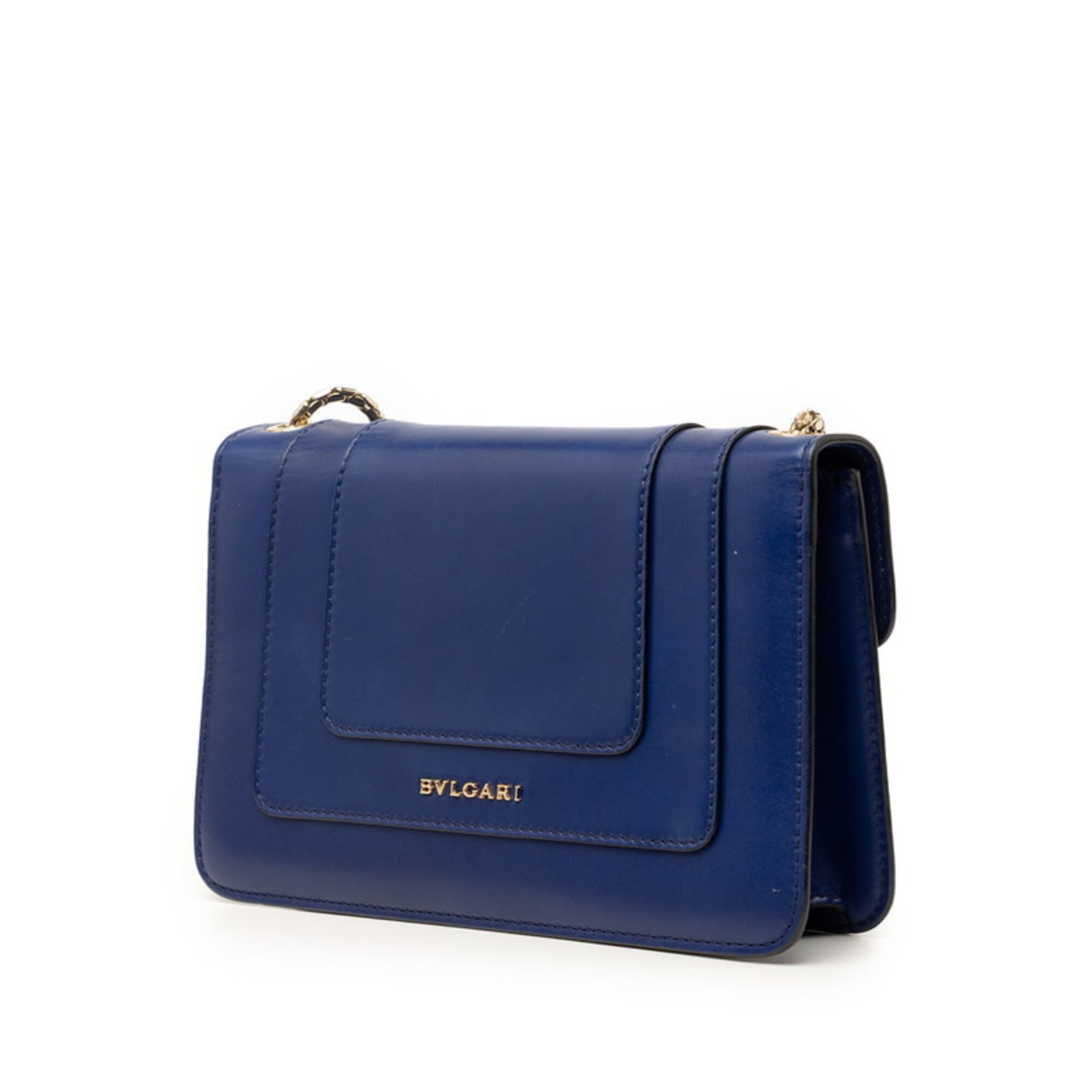 Bvlgari Blue Leather Shoulder Bag (Pre-Owned)
