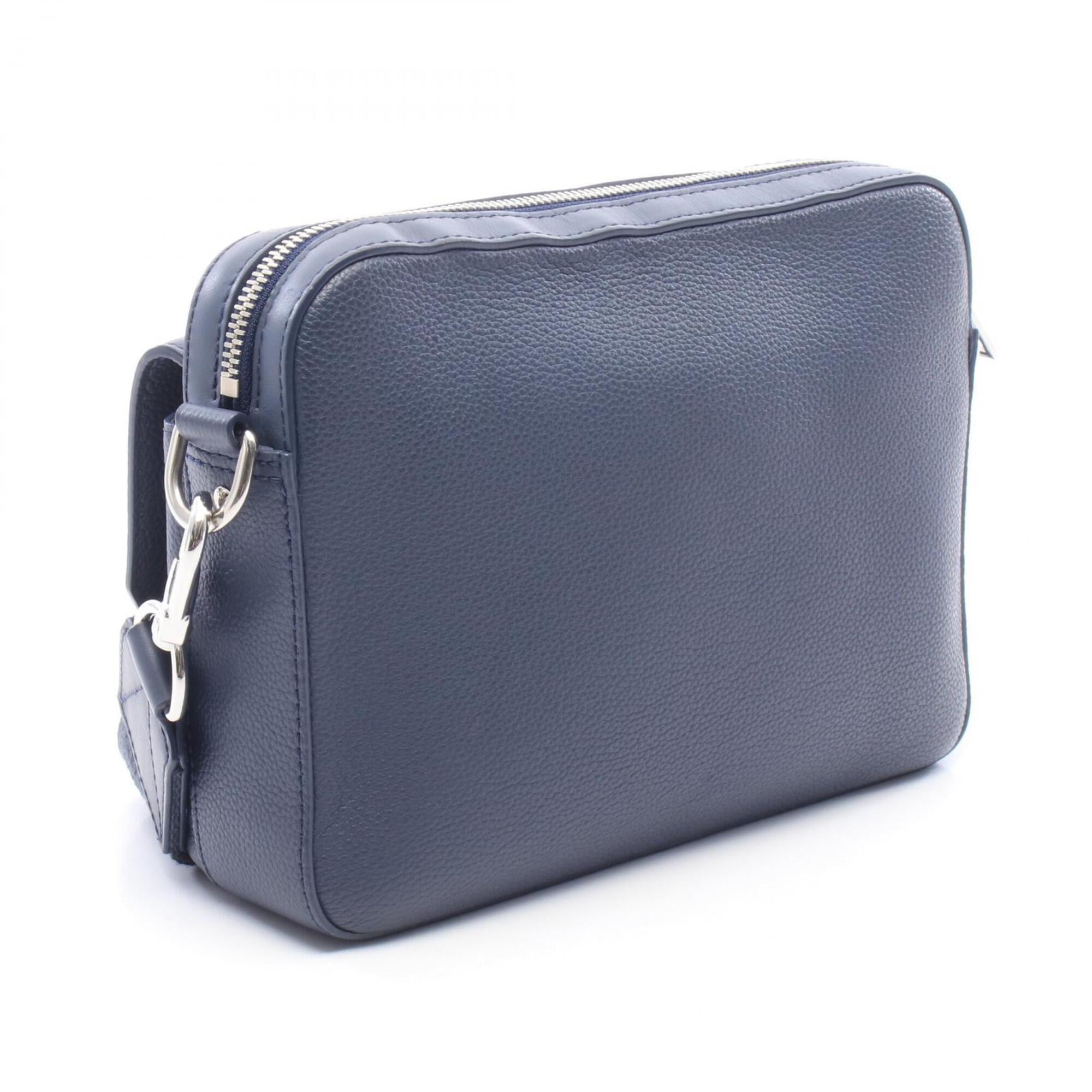 Louis Vuitton Navy Leather Handbag Shoulder Bag (Pre-Owned)