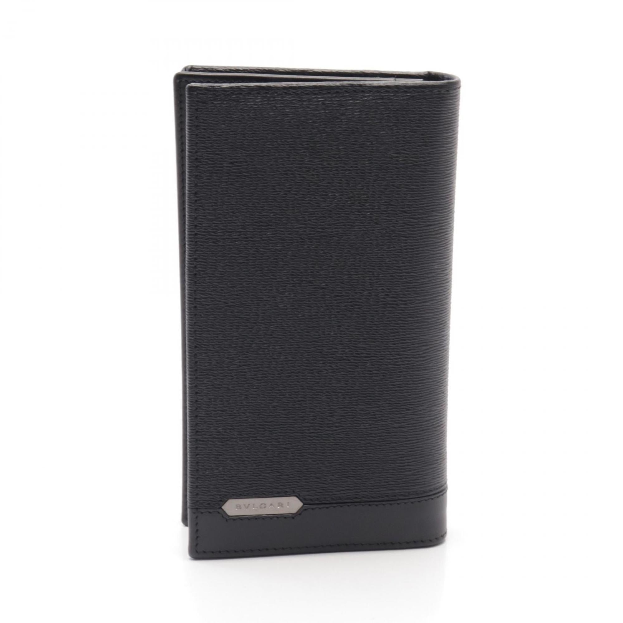 Bvlgari Black Leather Long Wallet (Bi-Fold) (Pre-Owned)