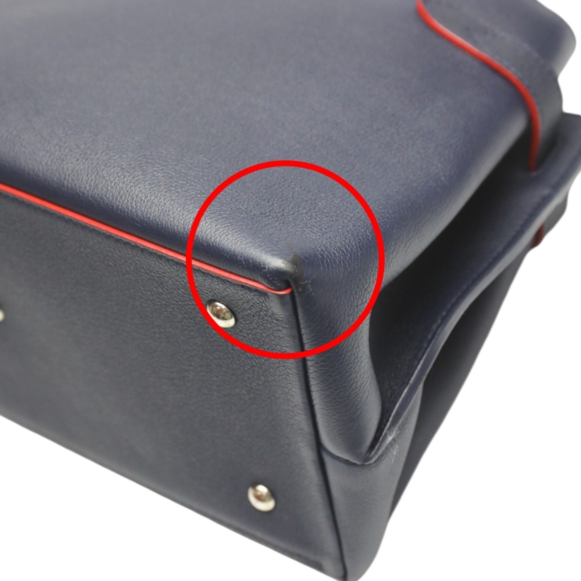 Louis Vuitton Navy Red Color Handbag (Pre-Owned)