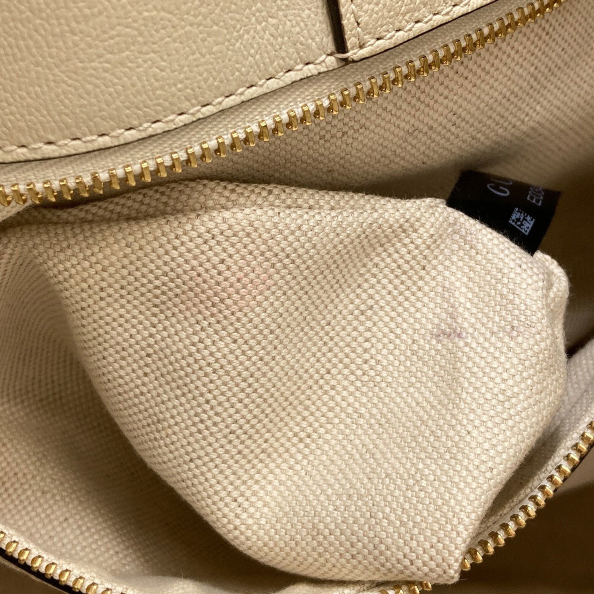 Gucci Cream Leather Tote Bag (Pre-Owned)