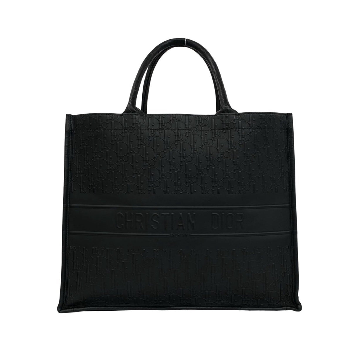 Christian Dior Black Leather Handbag Tote Bag (Pre-Owned)