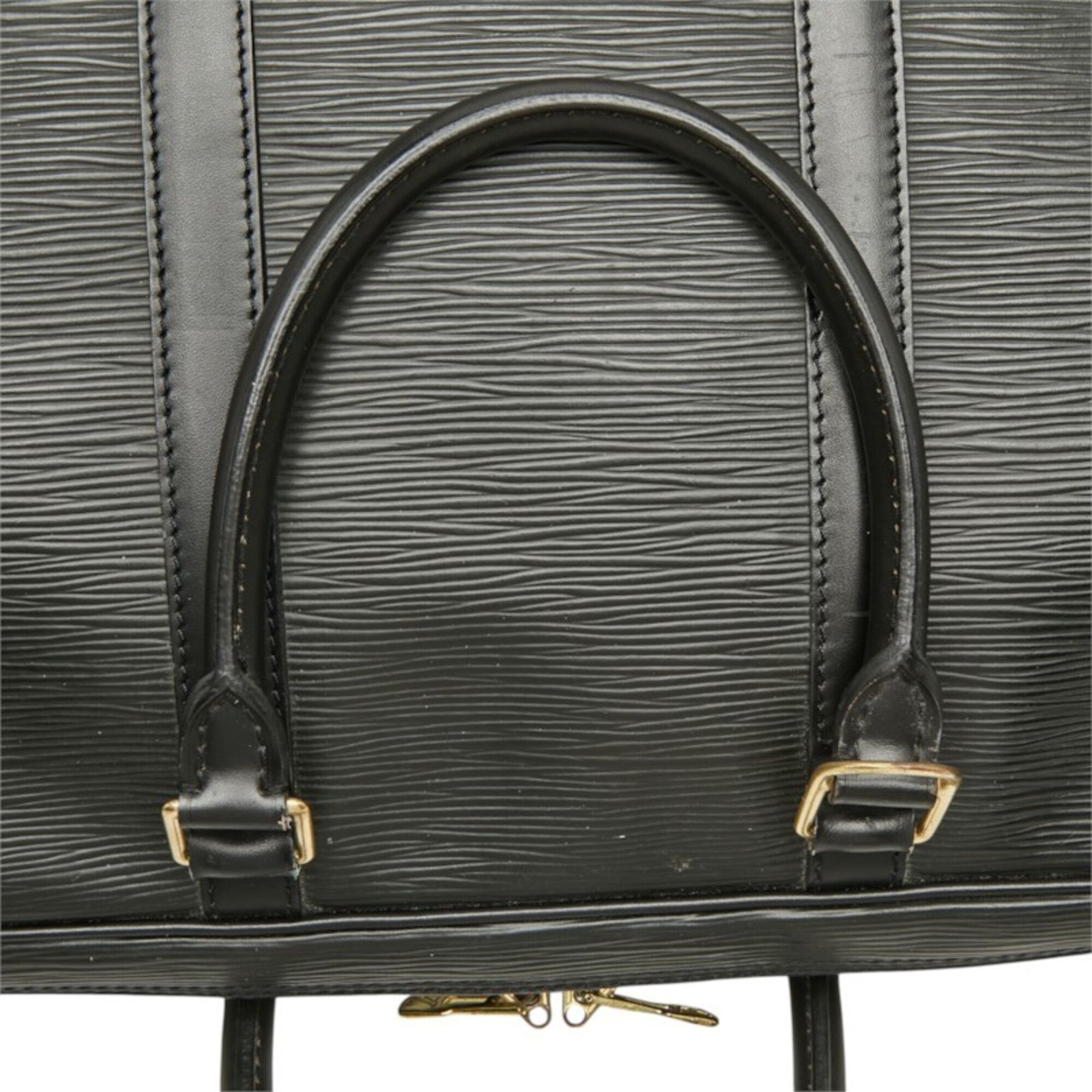 Louis Vuitton Black Noir Leather Briefcase Handbag (Pre-Owned)