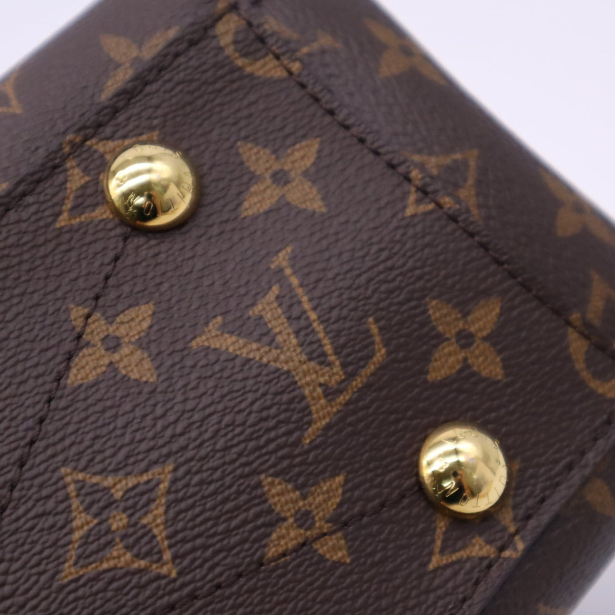 Louis Vuitton Monogram Beige Brown Coated Canvas Leather Handbag Shoulder Bag (Pre-Owned)