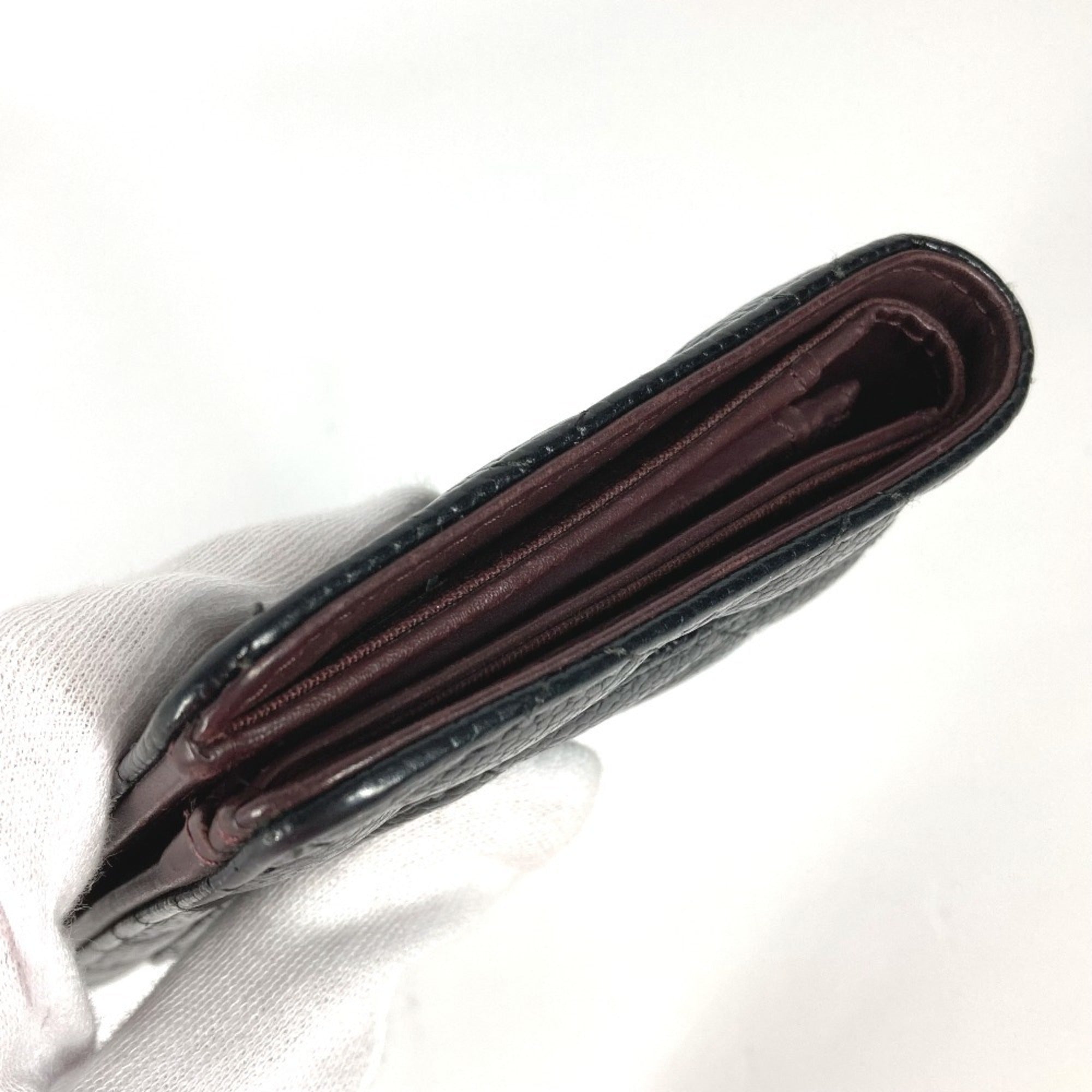 Chanel Black Grained Calfskin Long Wallet (Bi-Fold) (Pre-Owned)