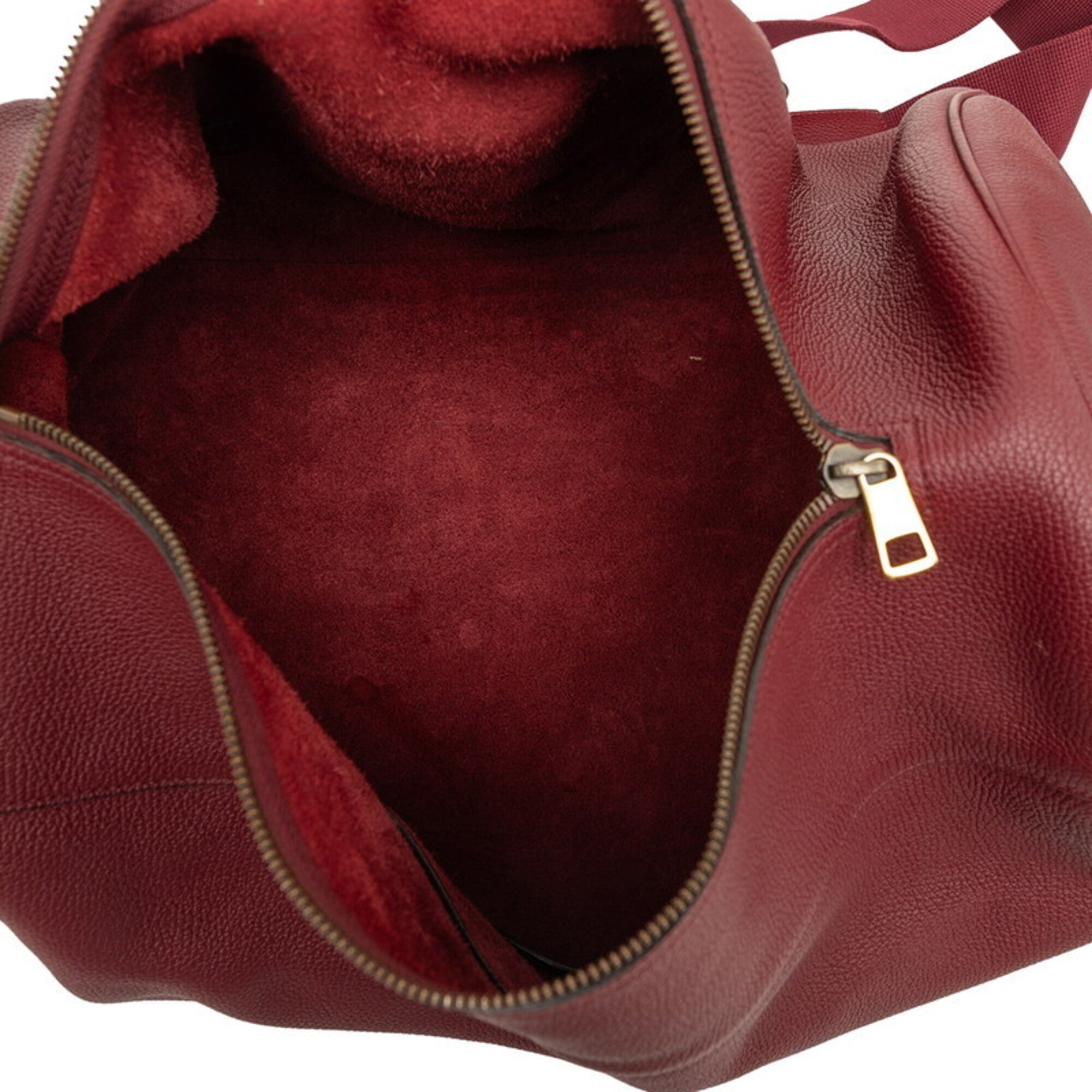 Gucci Bordeaux Leather Boston Bag Shoulder Bag Sling Bag (Pre-Owned)