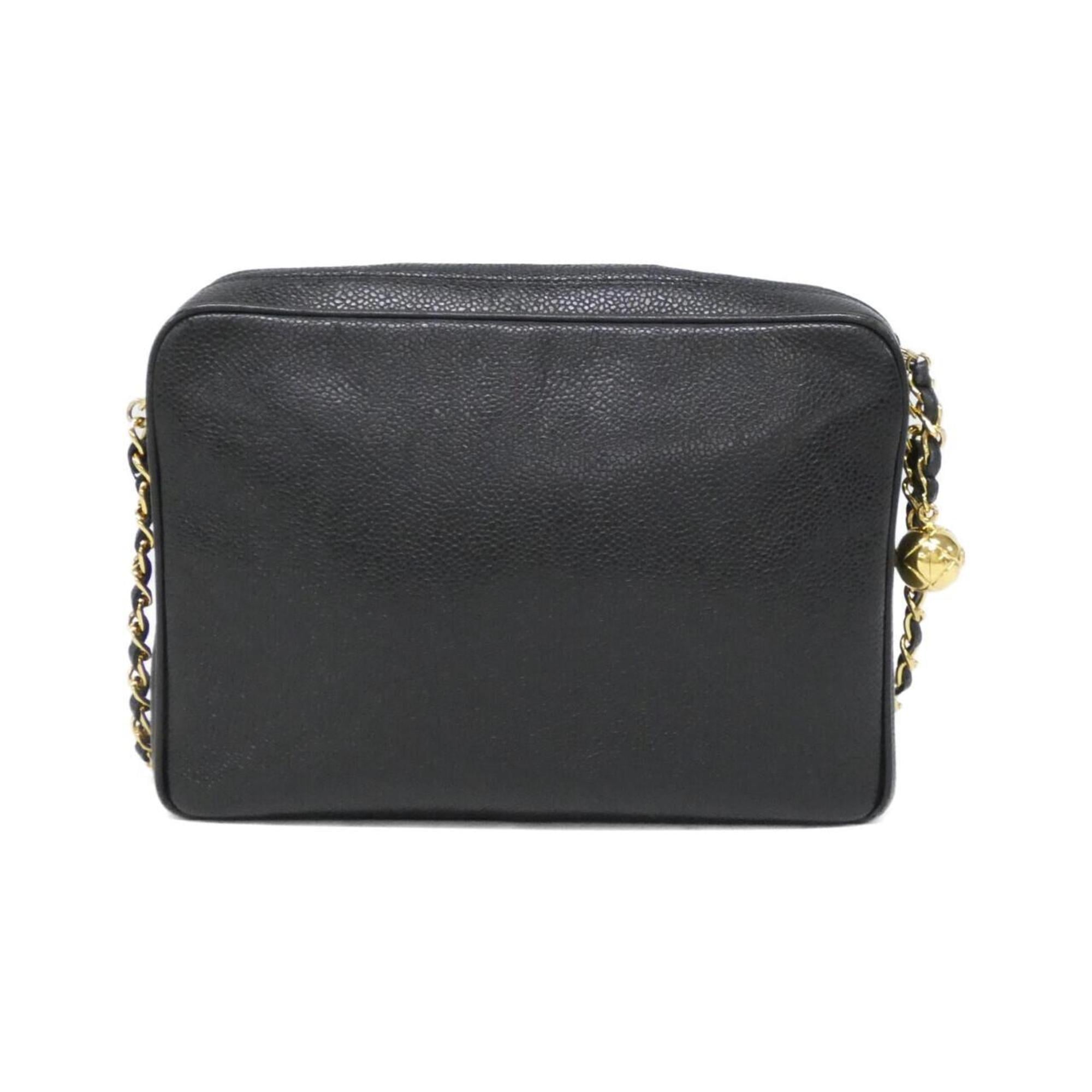 Chanel Black Grained Calfskin Shoulder Bag (Pre-Owned)