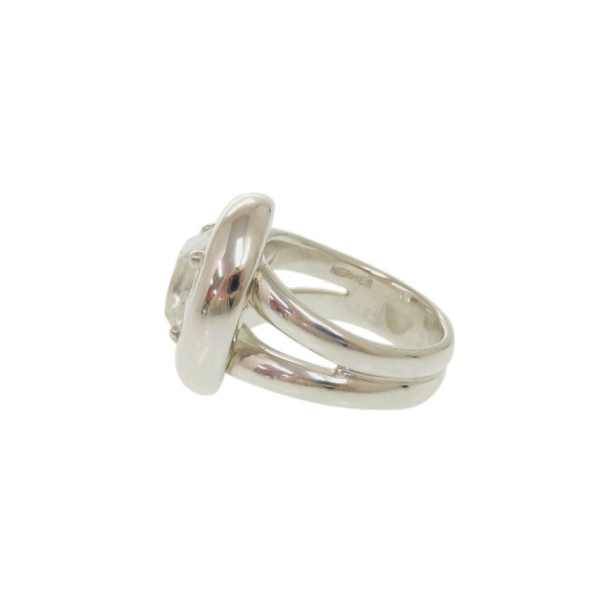 Hermes Silver Silver 925 Band Ring (Pre-Owned)