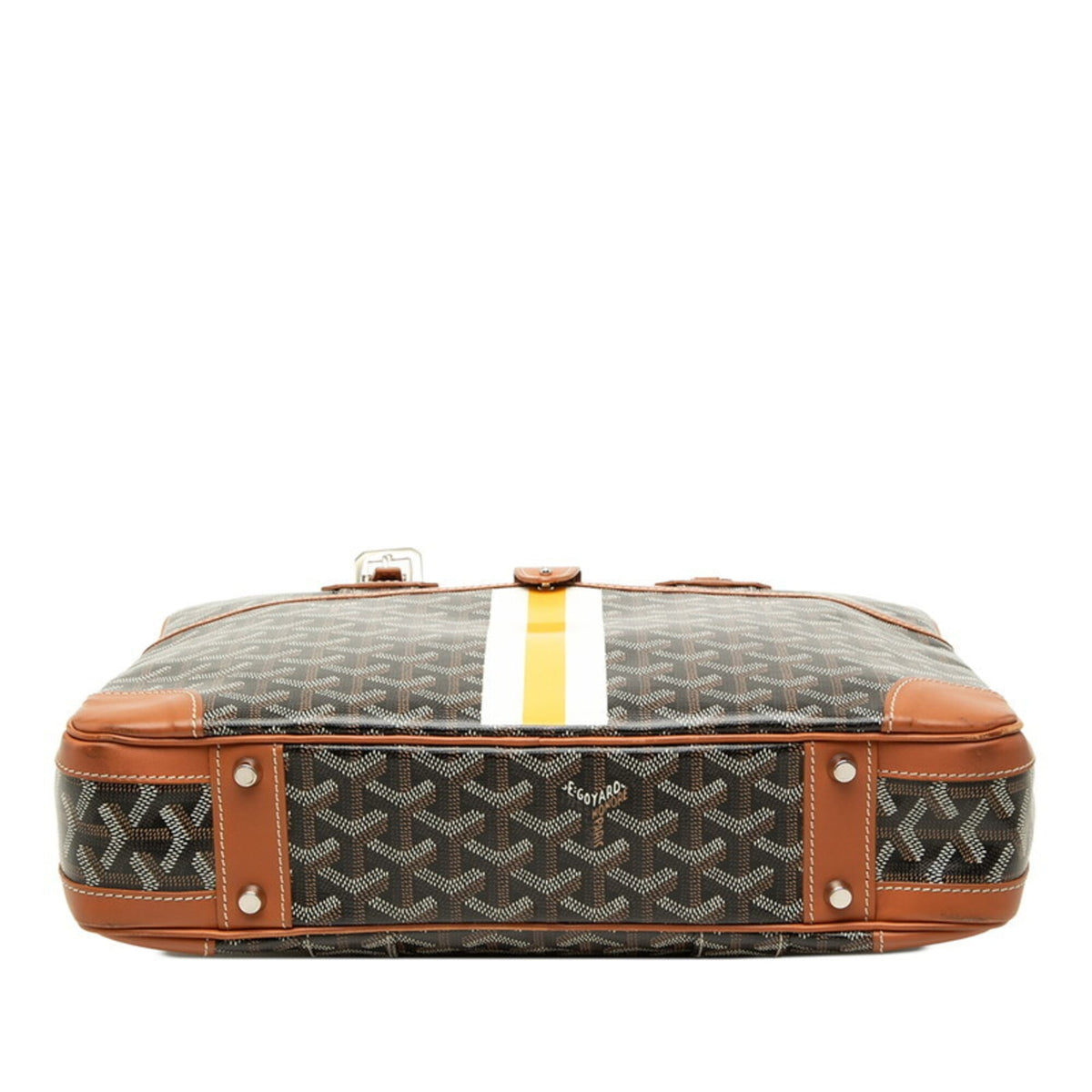 Goyard Brown White Yellow Pvc Leather Briefcase (Pre-Owned)