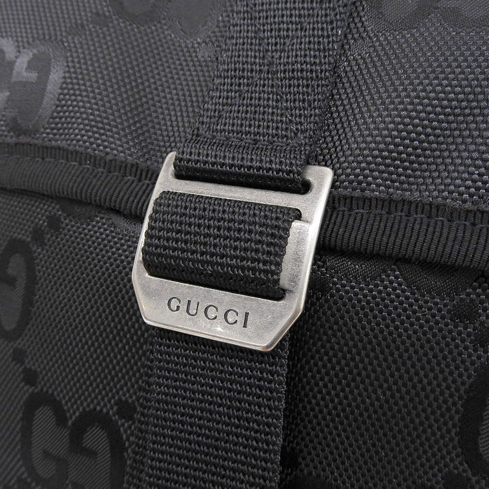 Gucci Black Nylon Leather Backpack (Pre-Owned)