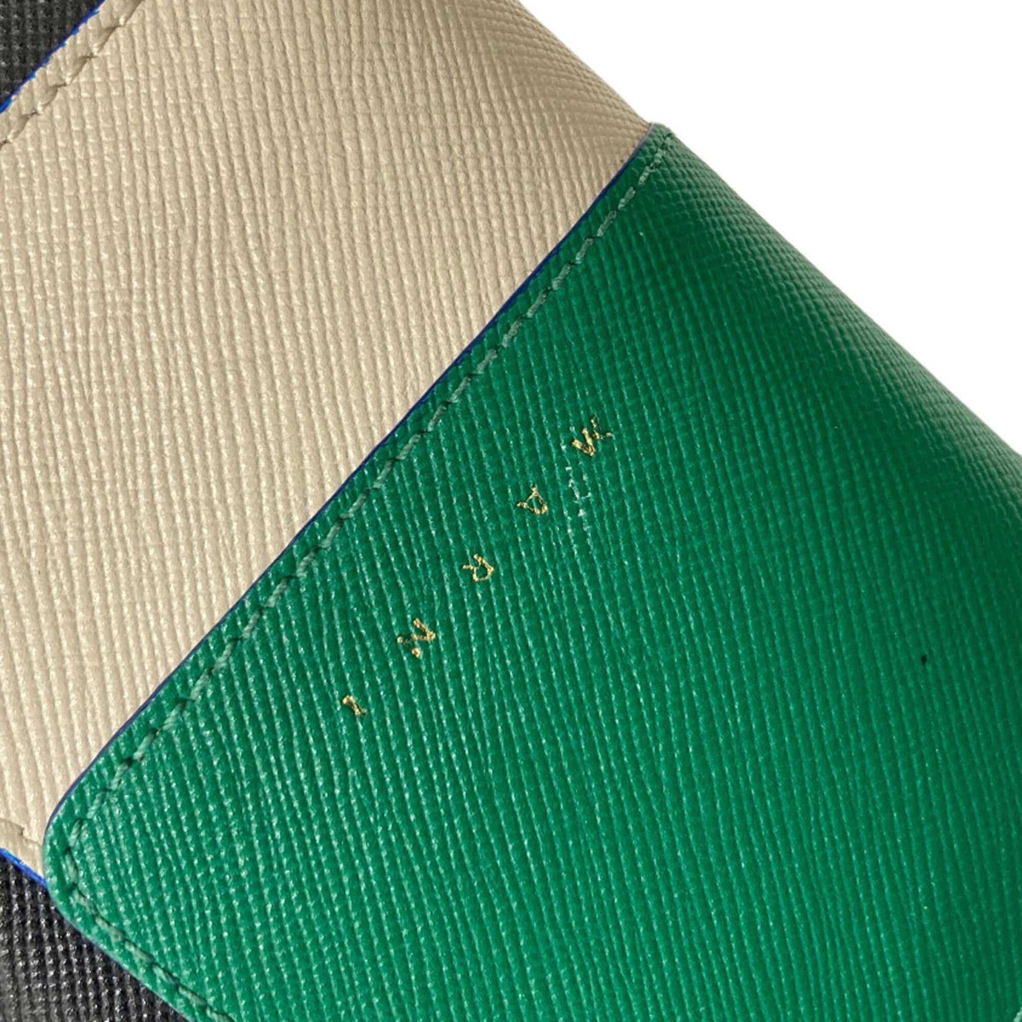Marni Black Green White Leather Wallet (Bi-Fold) (Pre-Owned)