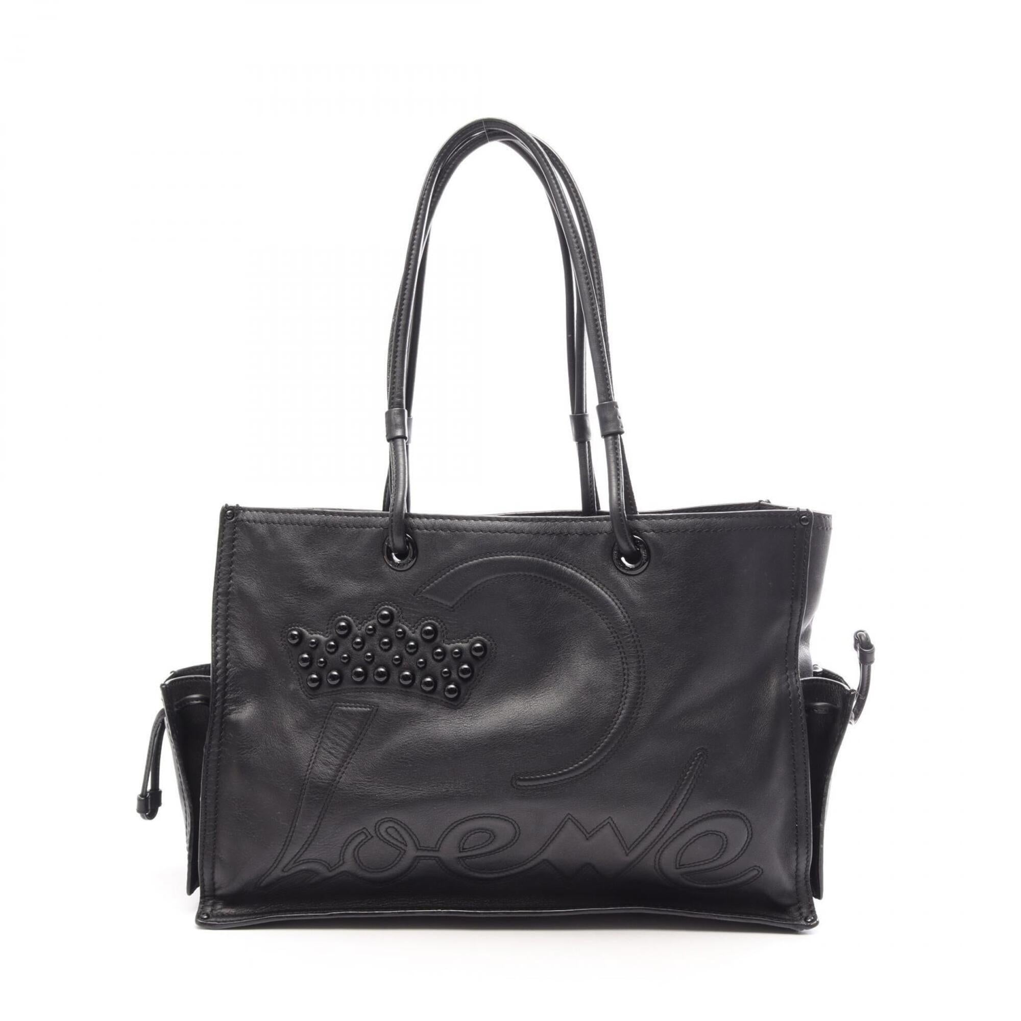 Loewe Black Leather Handbag Tote Bag (Pre-Owned)