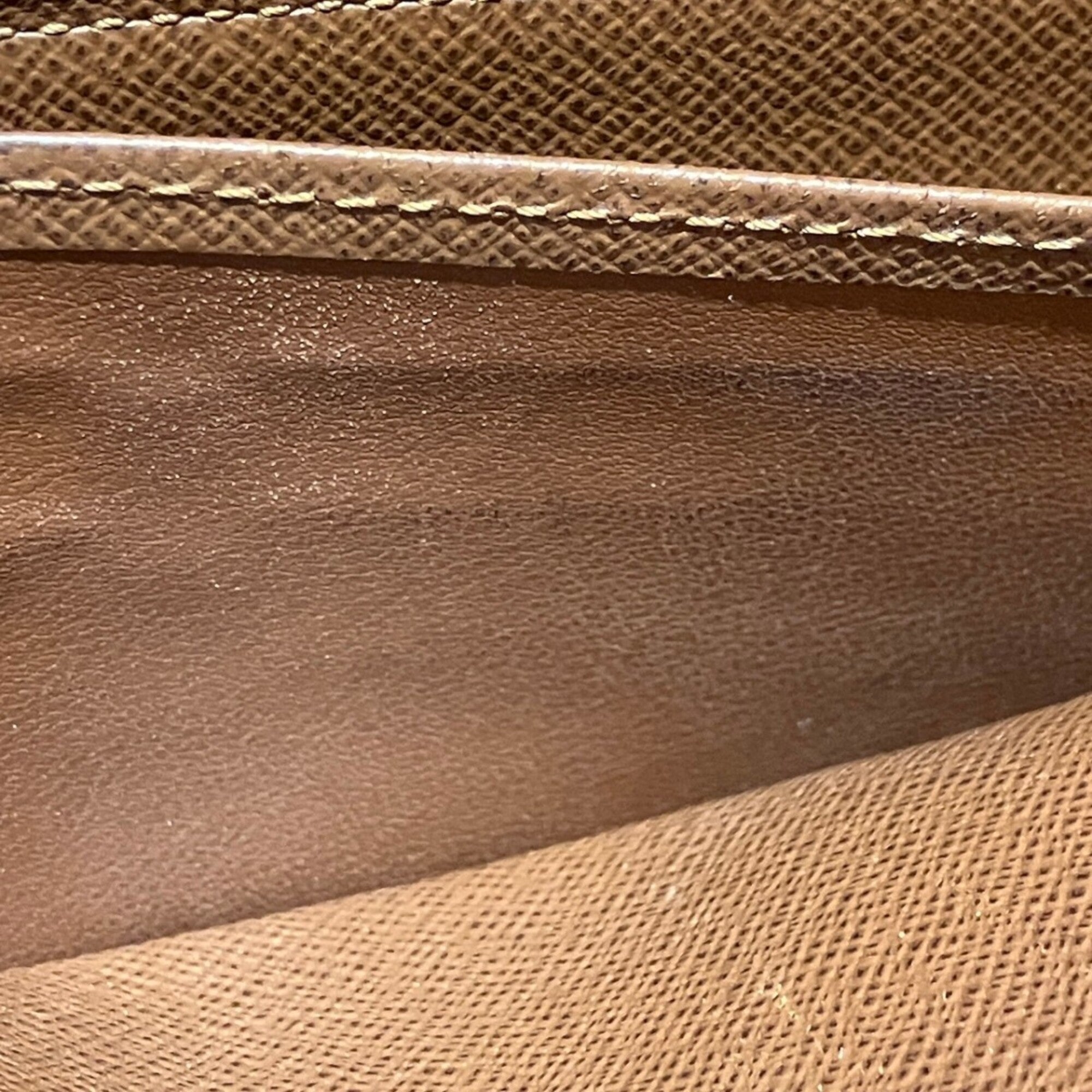 Louis Vuitton Brown Leather Long Wallet (Bi-Fold) (Pre-Owned)