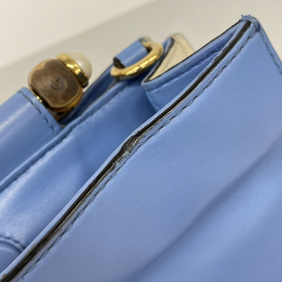 Gucci Sky Blue Leather Handbag (Pre-Owned)