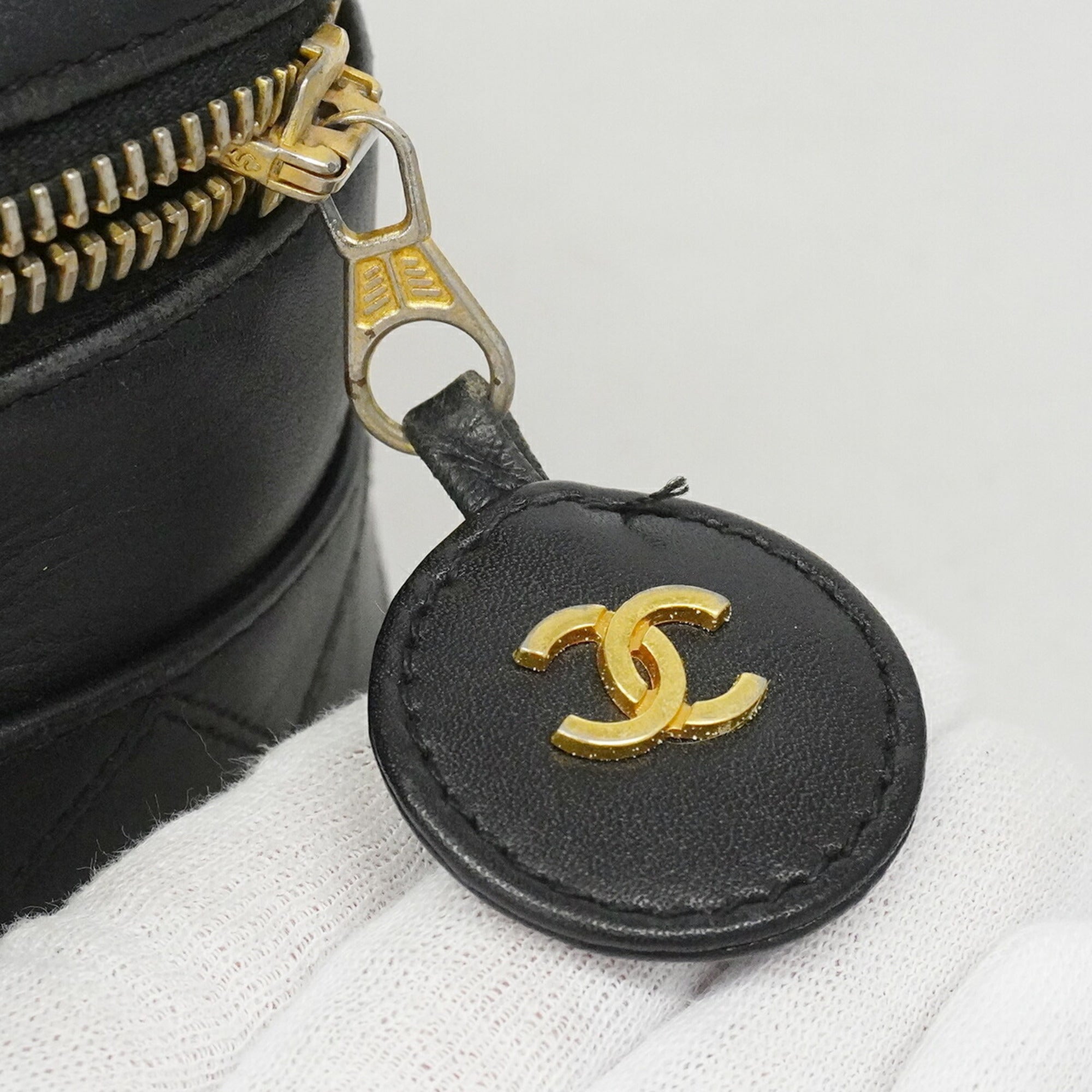 Chanel Black Leather Vanity Bag (Pre-Owned)