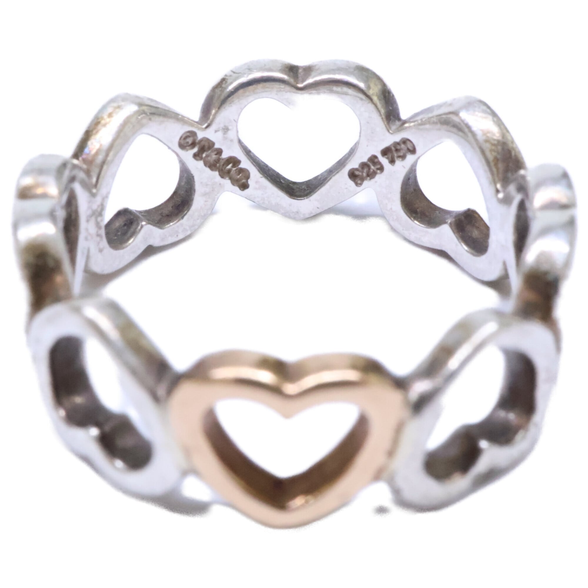 Tiffany Silver Pink Gold Silver 925 Band Ring (Pre-Owned)