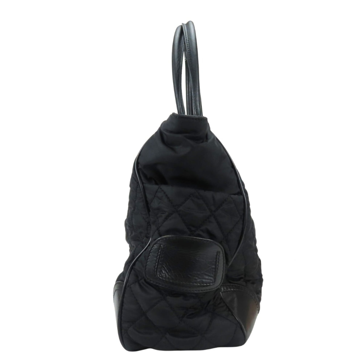 Chanel Matelasse Black Nylon Leather Tote Bag (Pre-Owned)