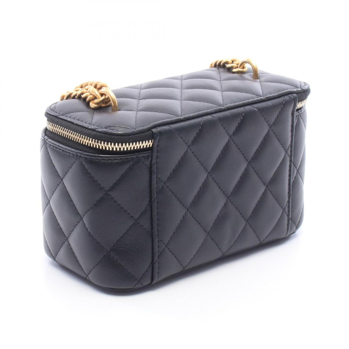 Chanel Black Leather Handbag Shoulder Bag (Pre-Owned)