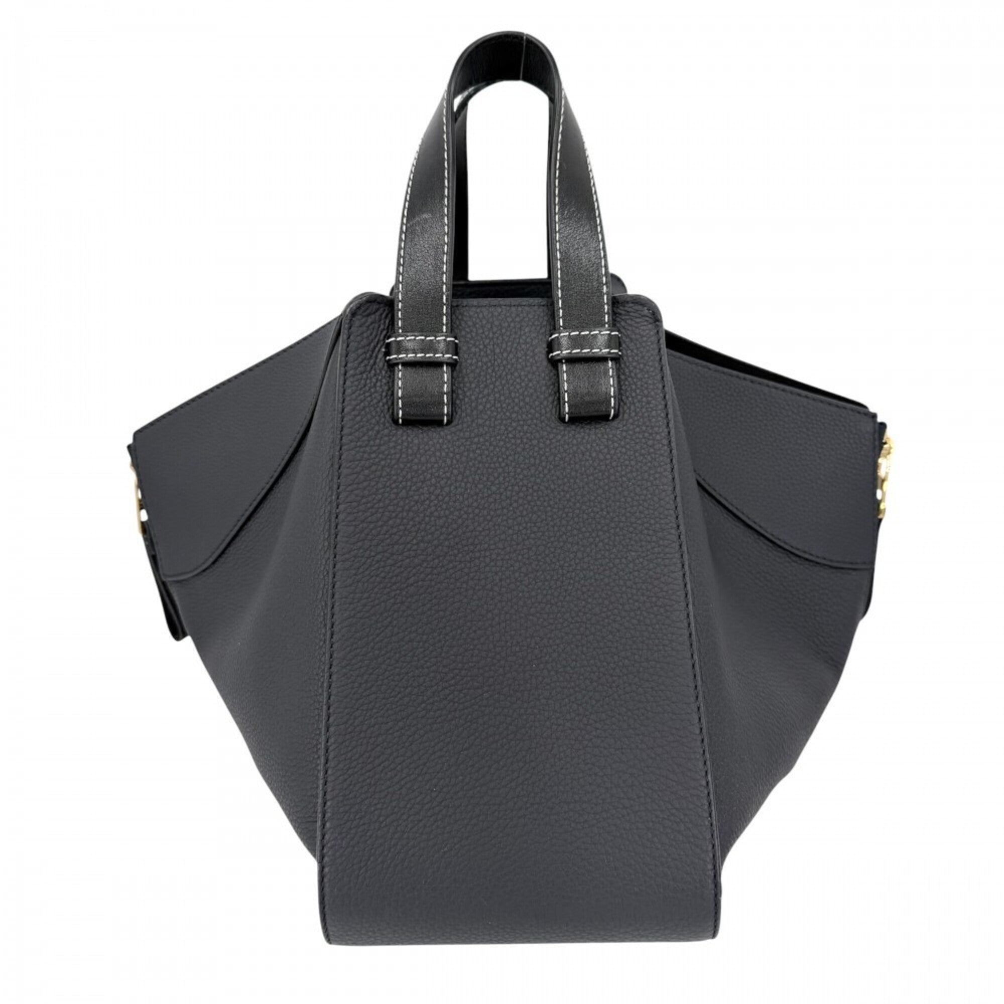 Loewe Hammock Black Dark Navy Leather Handbag Shoulder Bag Tote Bag (Pre-Owned)