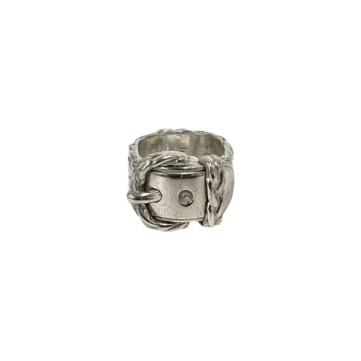 Hermes Silver Silver 925 Band Ring (Pre-Owned)