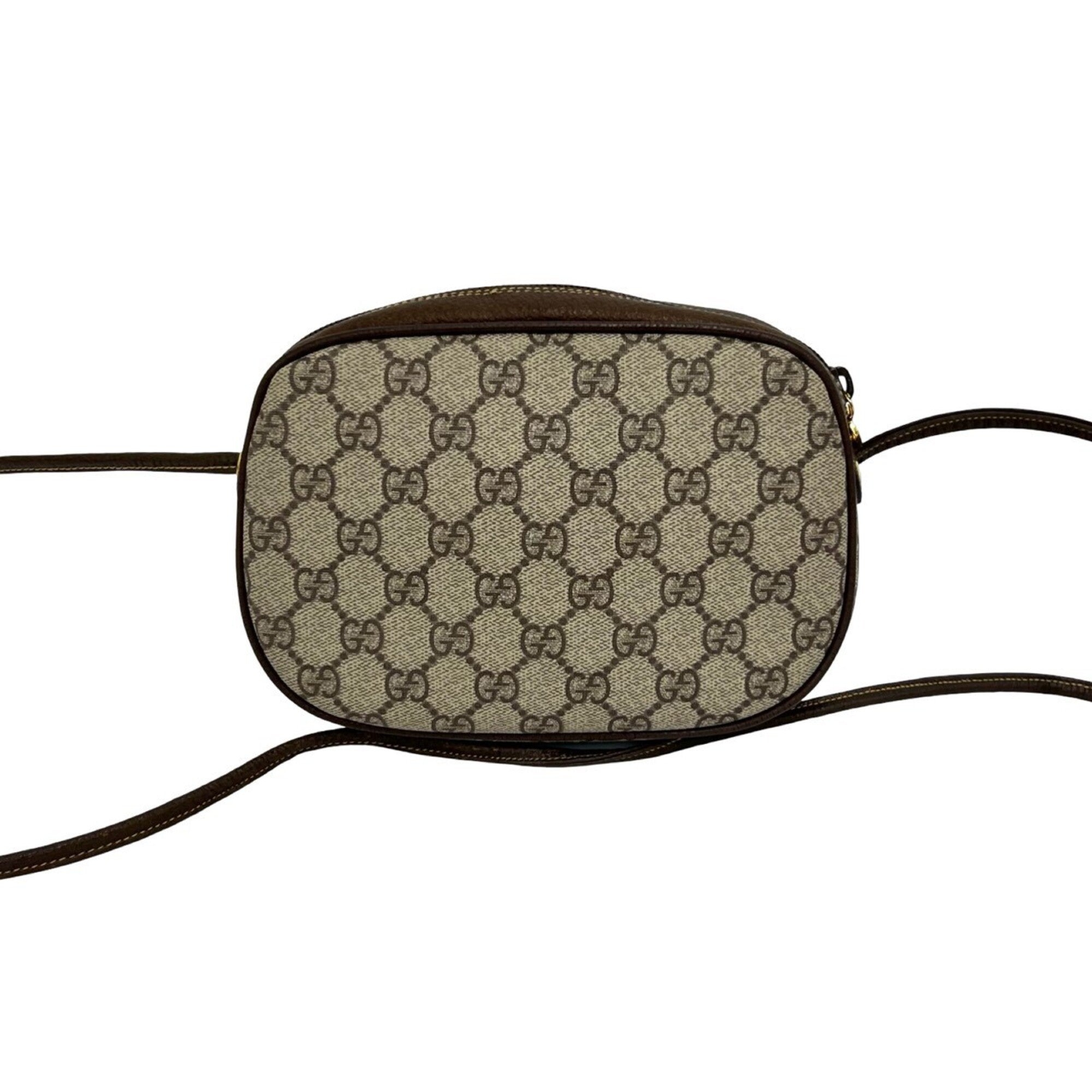 Gucci Brown Green Red Color Pvc Leather Shoulder Bag (Pre-Owned)