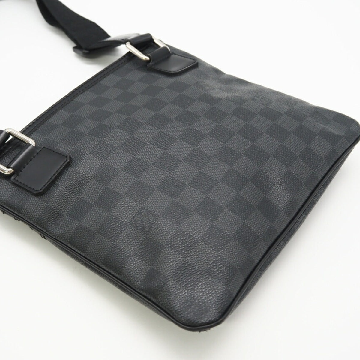 Louis Vuitton Black Gray Coated Canvas Shoulder Bag (Pre-Owned)