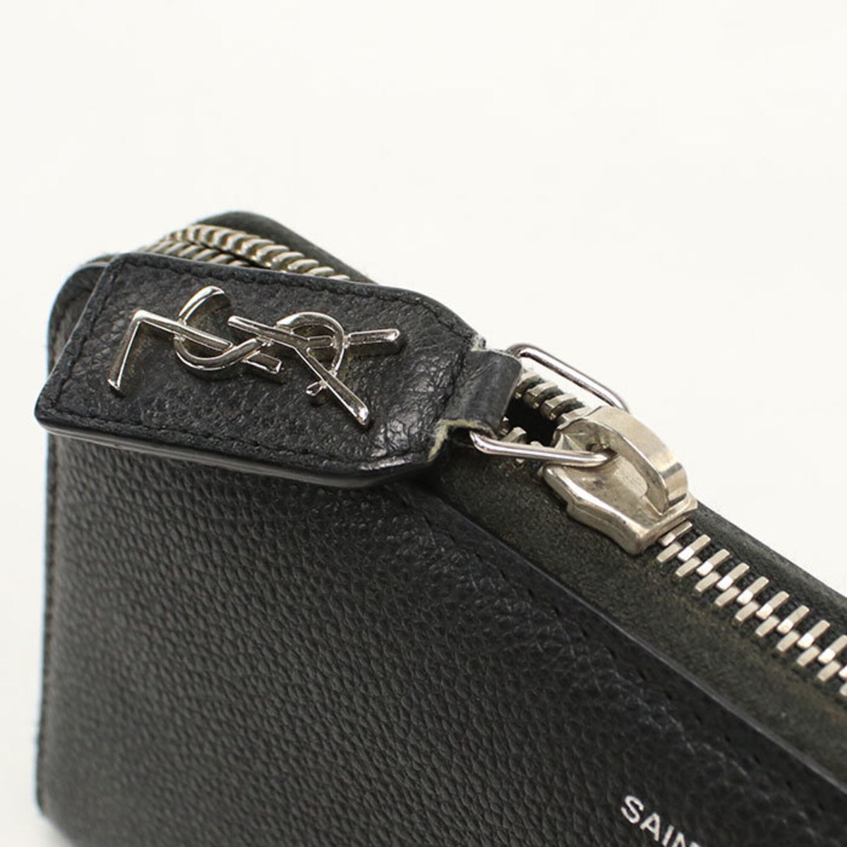 Saint Laurent Black Leather Long Wallet (Bi-Fold) (Pre-Owned)