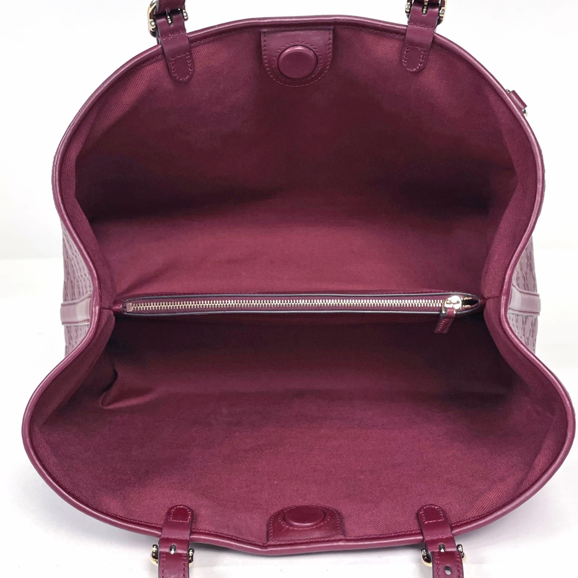 Gucci Bordeaux Leather Tote Bag (Pre-Owned)