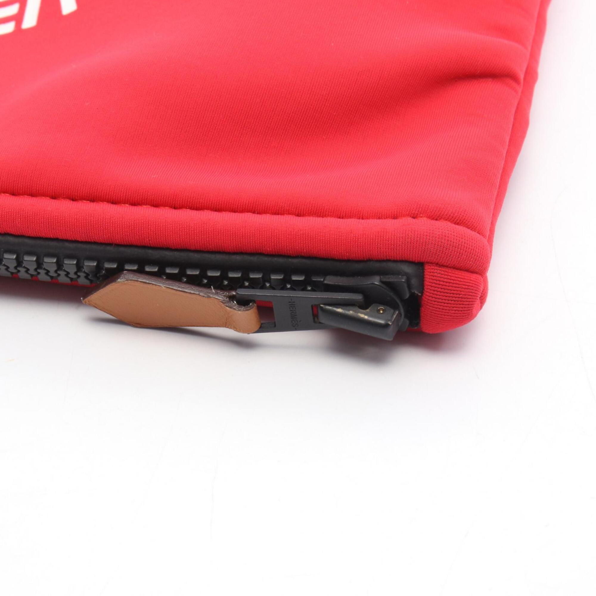 Hermes Red Color Neoprene Pouch (Pre-Owned)