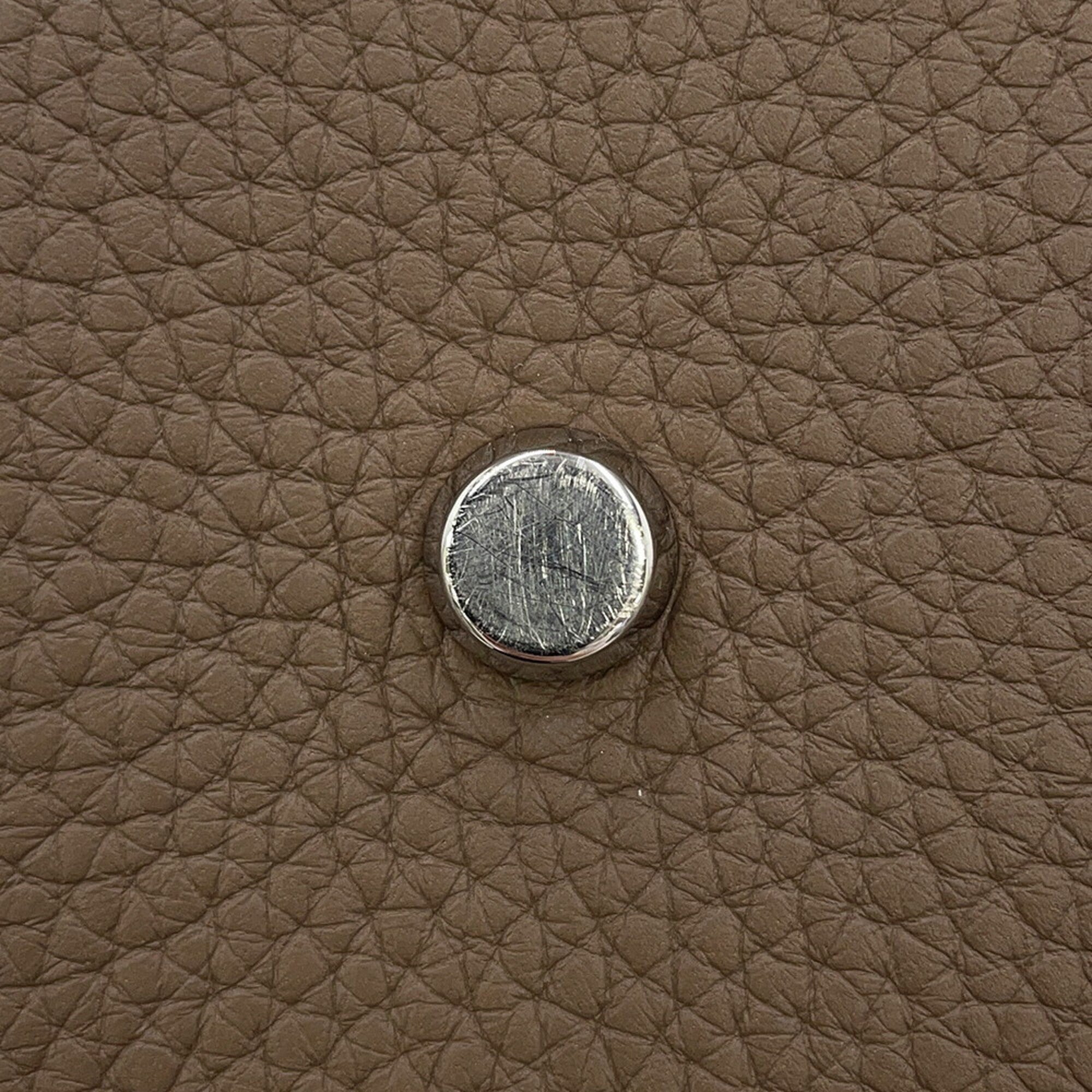 Hermes Etoupe Gray Taurillon Clemence Leather Handbag (Pre-Owned)